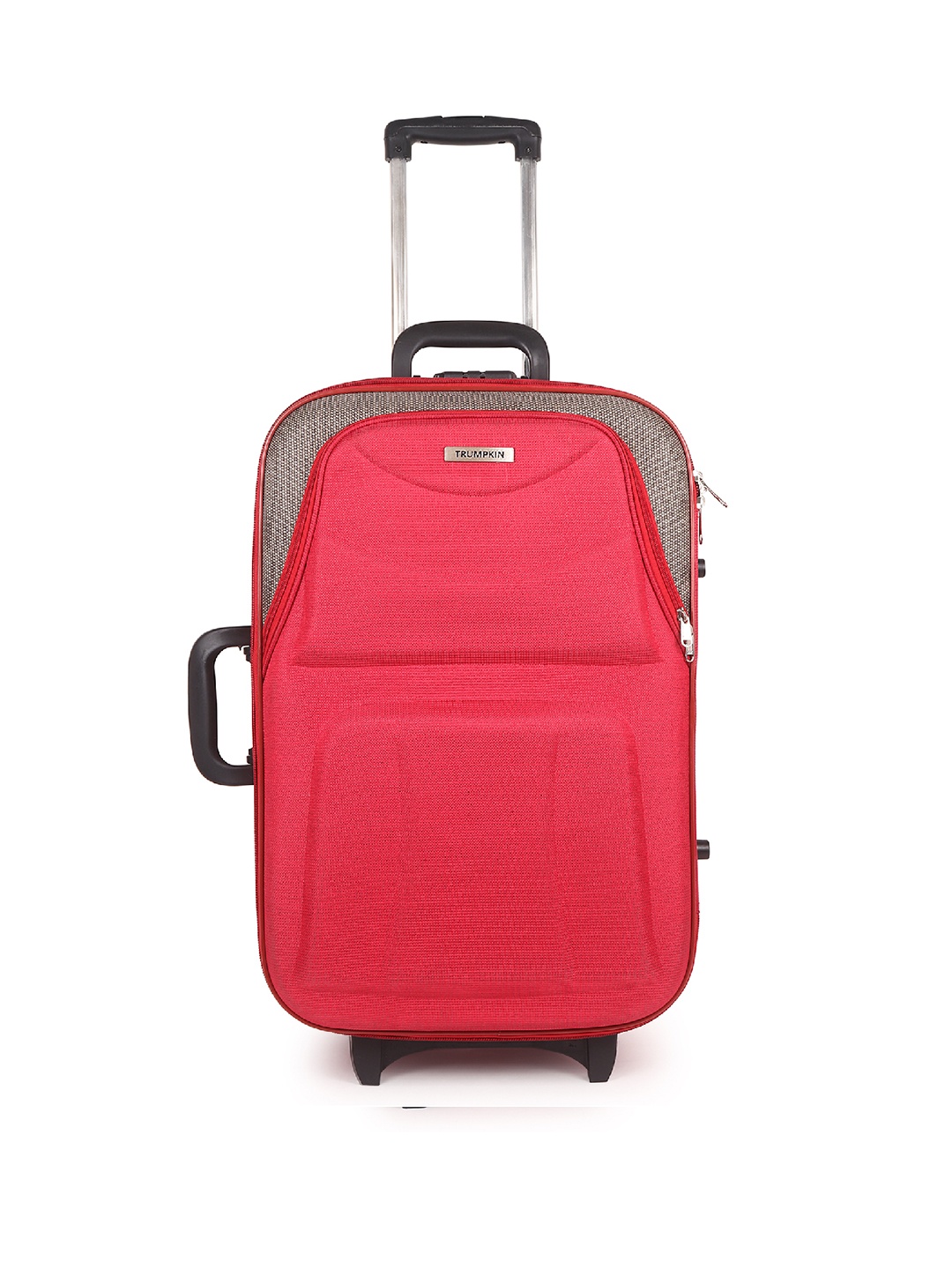 

Trumpkin Blue Red-Brown Textured Soft-Sided Small Trolley Suitcases