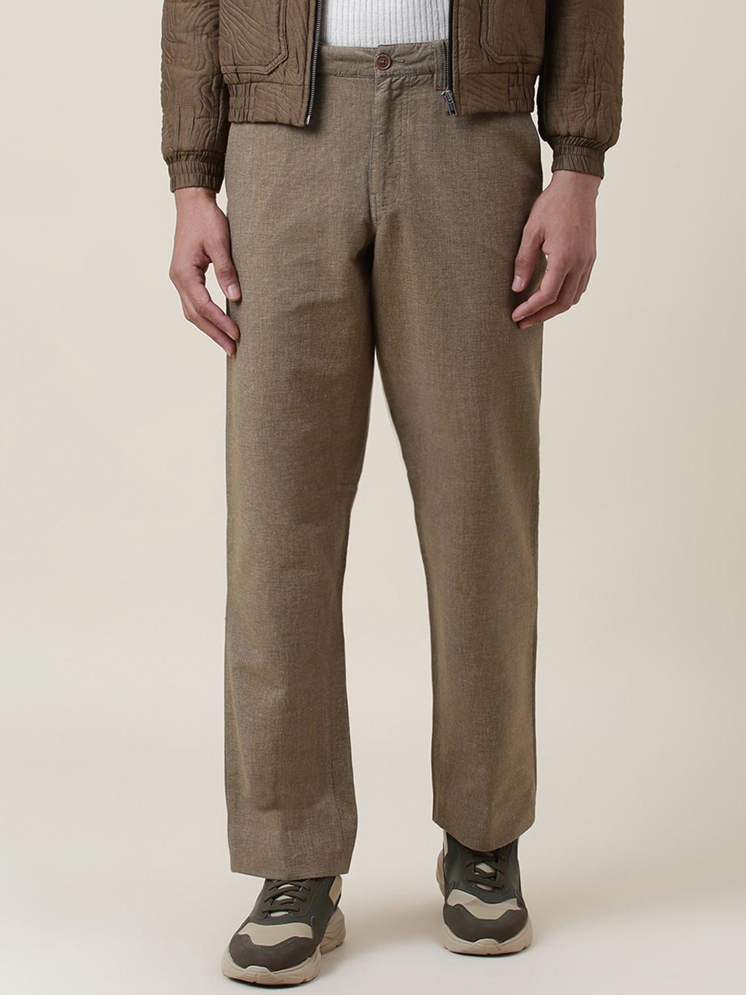 

Fabindia Men Beige Casual Regular Trousers