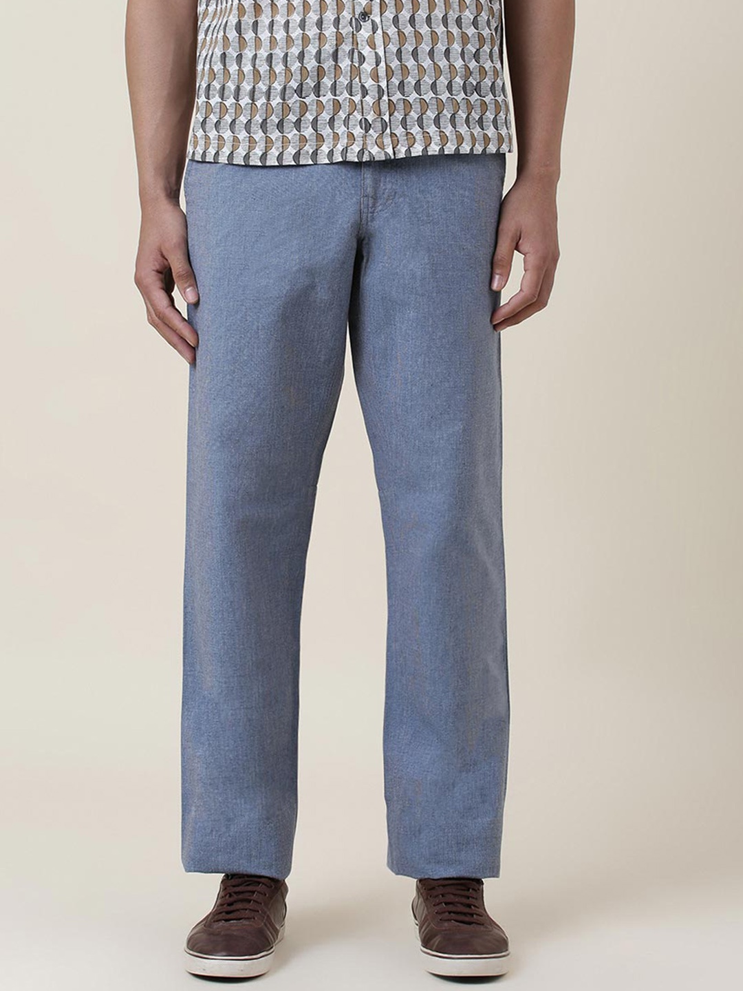 

Fabindia Men Blue Chinos Casual Trousers