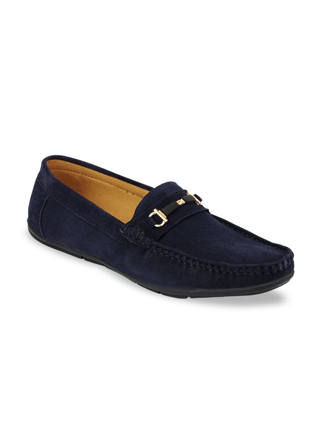 

LOUIS STITCH Men Classic Handmade Suede Driving Loafers, Blue
