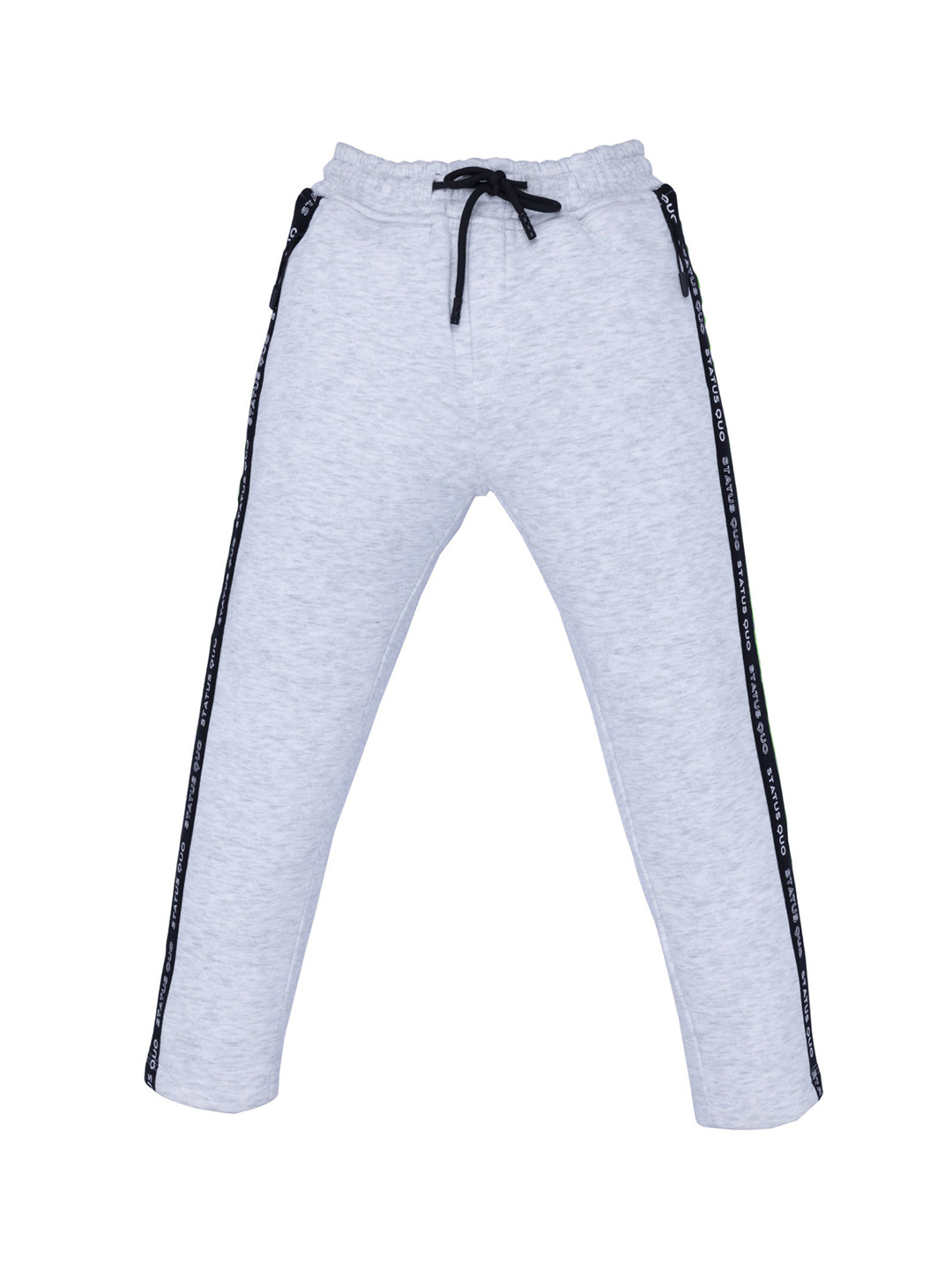 

Status Quo Boys Grey & Black Logo Print On Side Cotton Track Pant