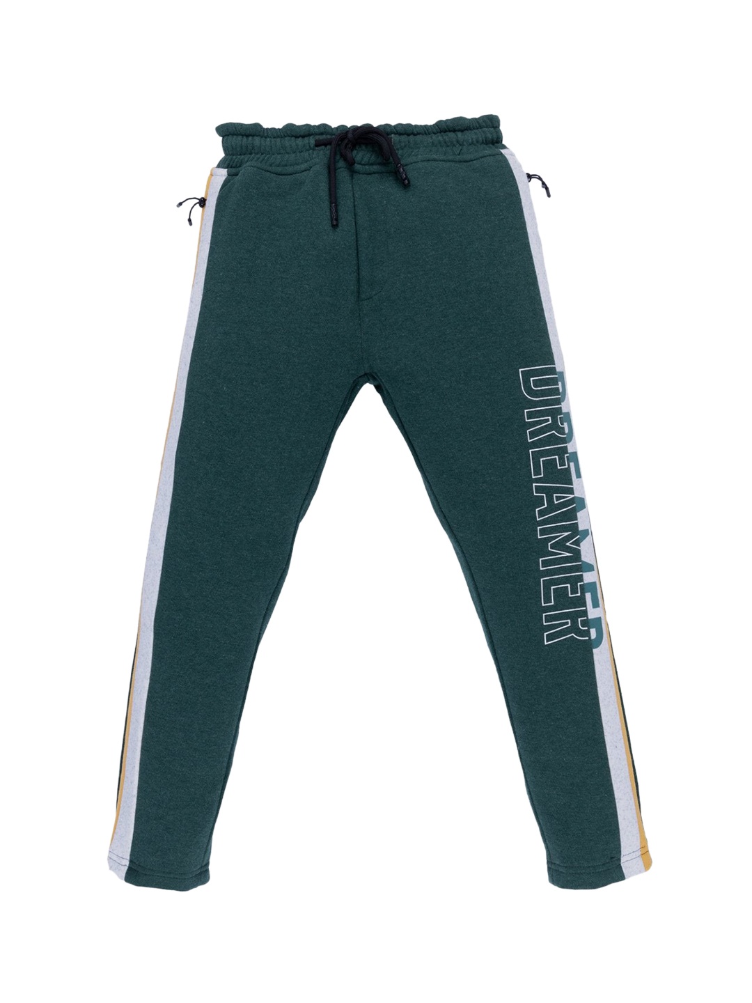 

Status Quo Boys Green Printed Cotton Track Pants