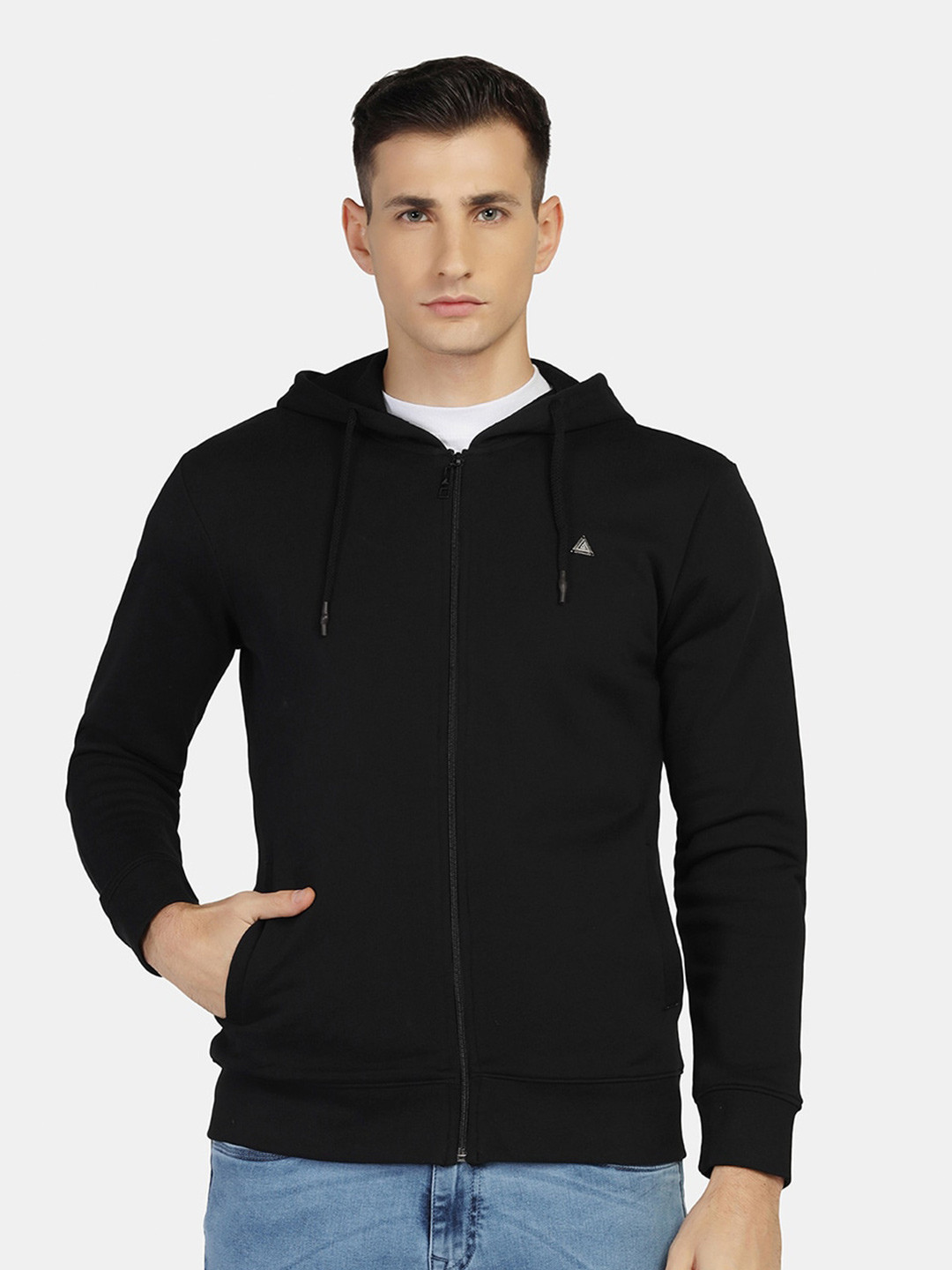 

Aesthetic Bodies Men Black Hooded Cotton Sweatshirt
