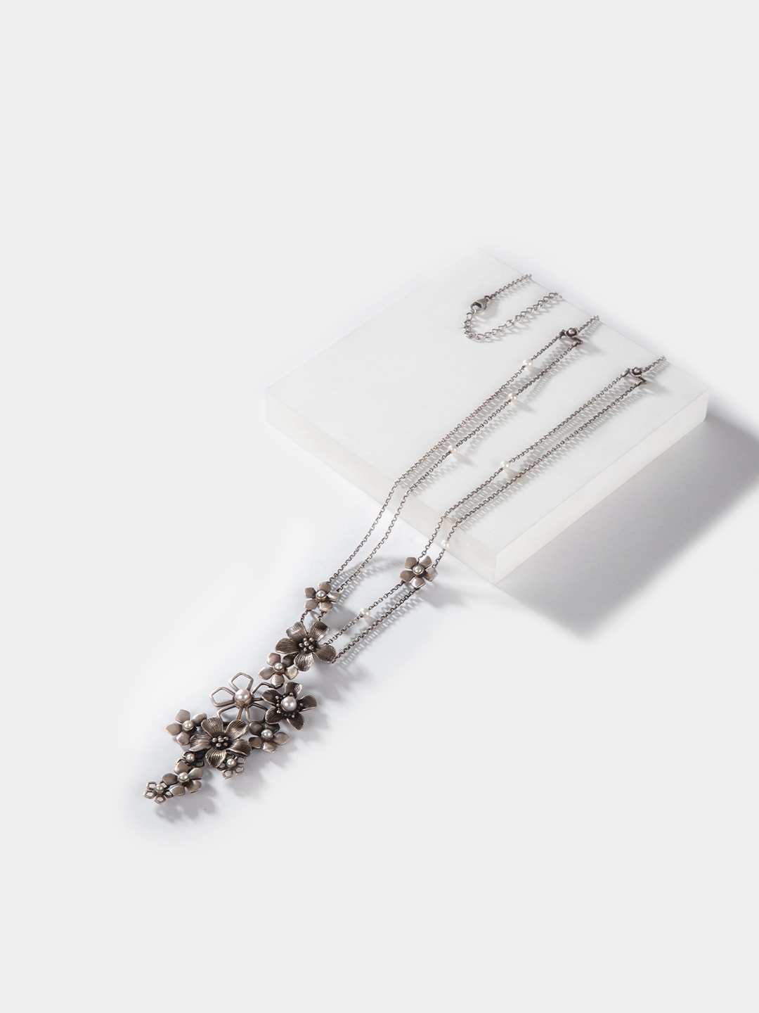 

SHAYA Silver-Toned & White 925 Sterling Silver Necklace