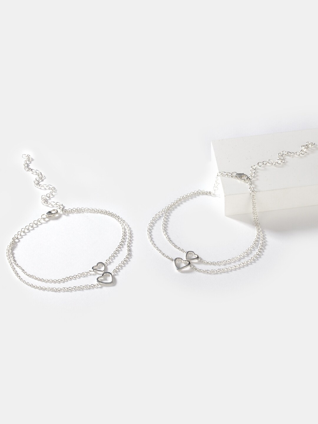 

SHAYA Silver-Toned Sterling Silver Heart Anklets