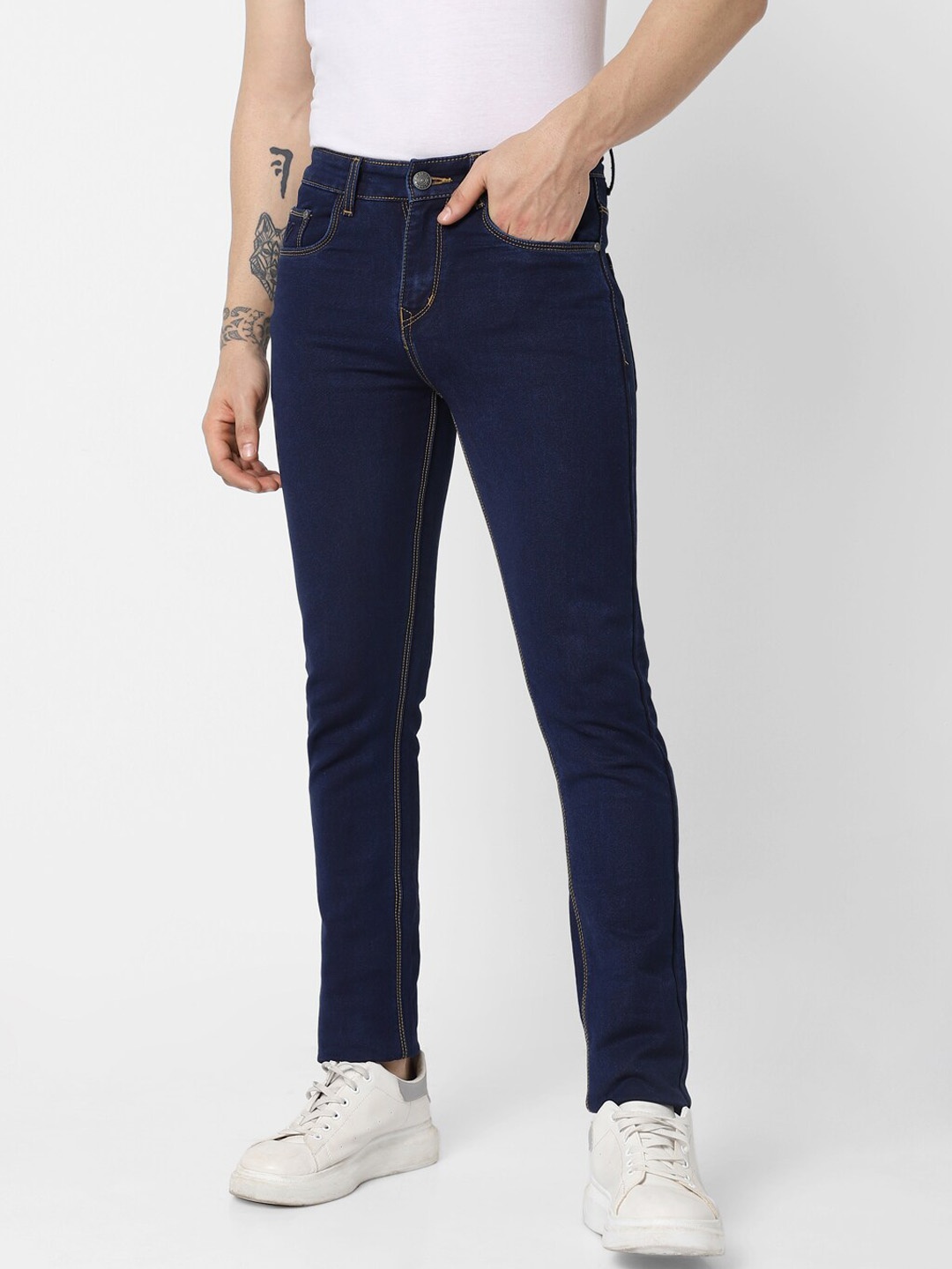 

VASTRADO Men Navy Blue Slim Fit Stretchable Jeans