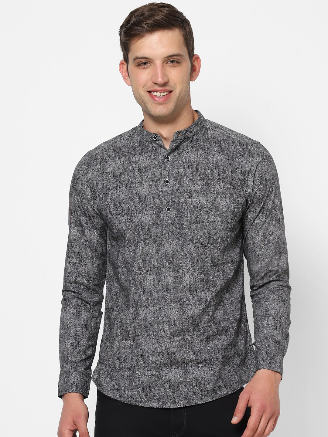 

VASTRADO Men Grey Slim Fit Printed Casual Shirt
