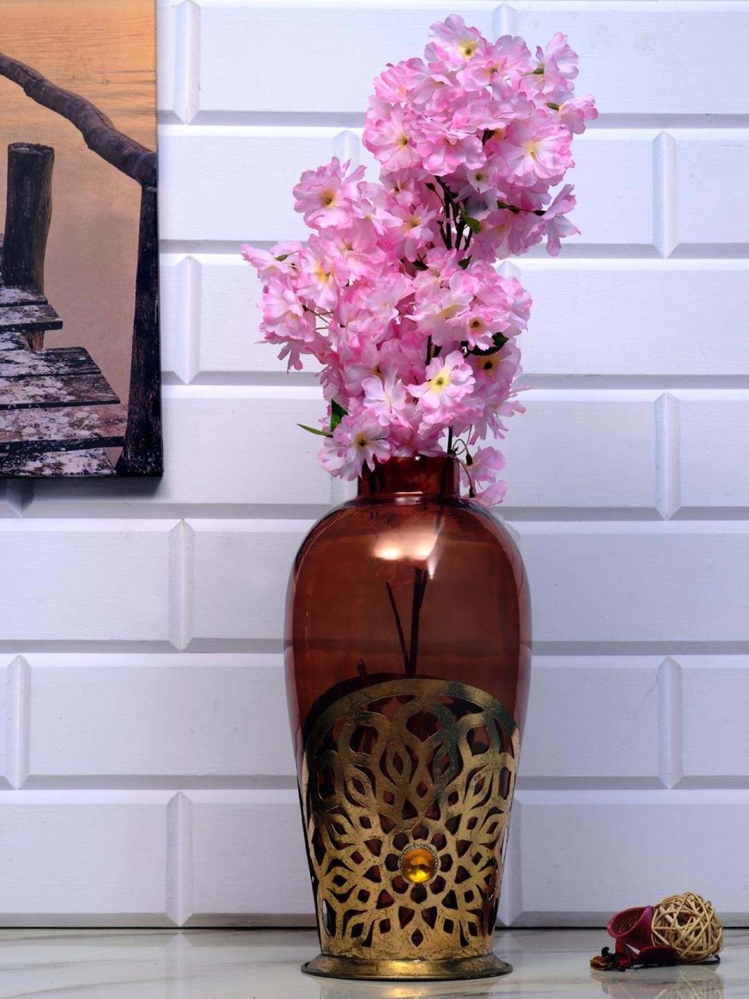 

Athome by Nilkamal Pink & White Cherry Blossom Artificial Flower Stick