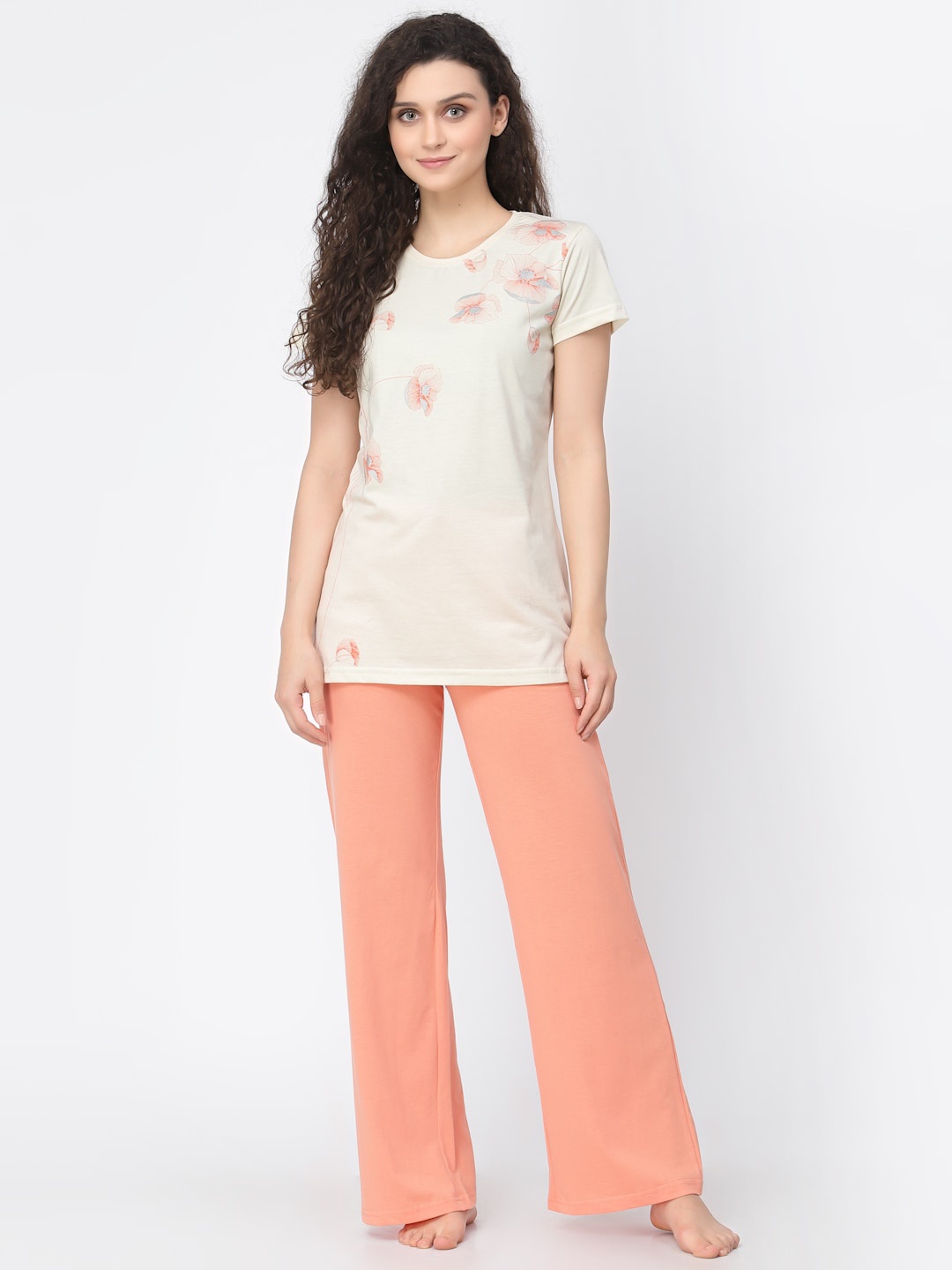 

Sweet Dreams Women Beige & Orange Printed Night suit
