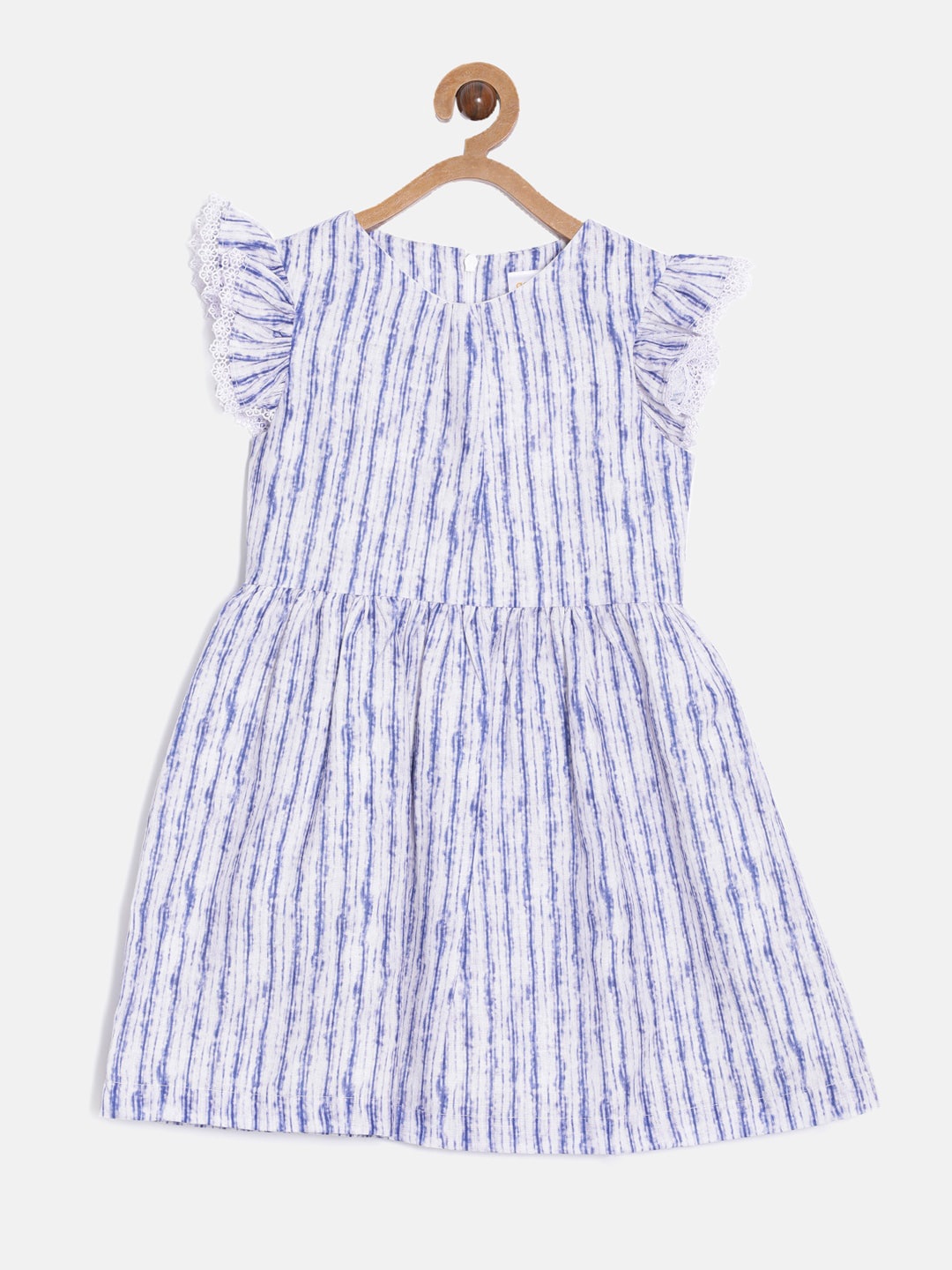 

Aomi Girls Blue & White Striped Linen Dress