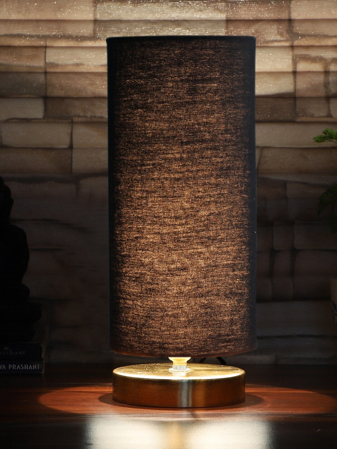 

Devansh Black & Gold Wood Table Lamp