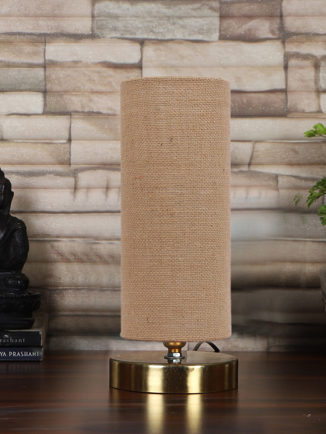 

Devansh Beige & Gold-Colored Wooden Table Lamps