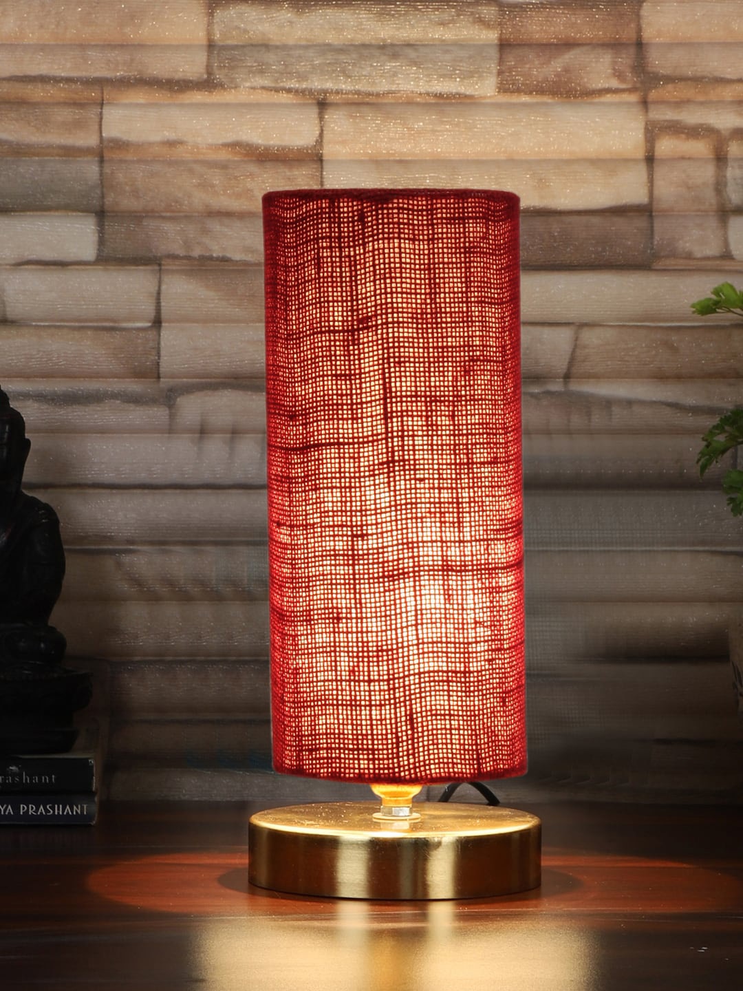 

Devansh Maroon Cylindrical Contemporary Table Lamp