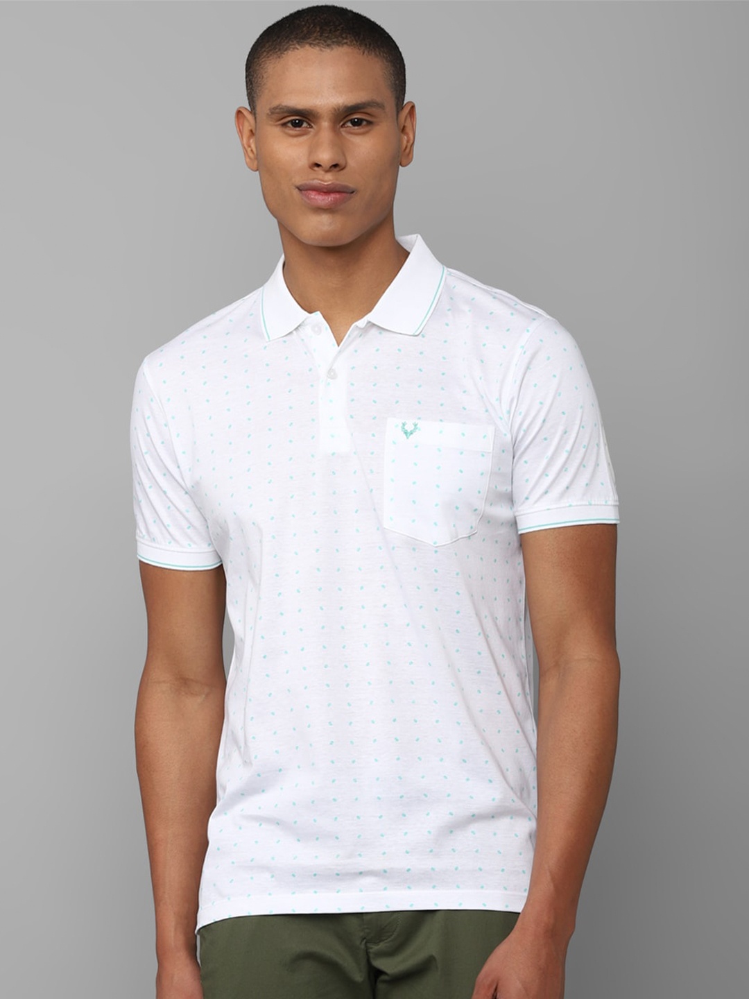 

Allen Solly Printed Polo Collar Cotton T-shirt, White