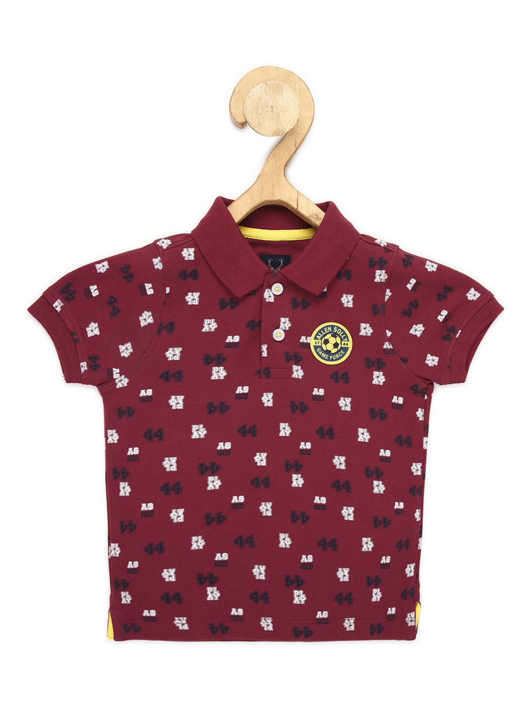 

Allen Solly Junior Boys Typography Printed Polo Collar Cotton T-shirt, Maroon