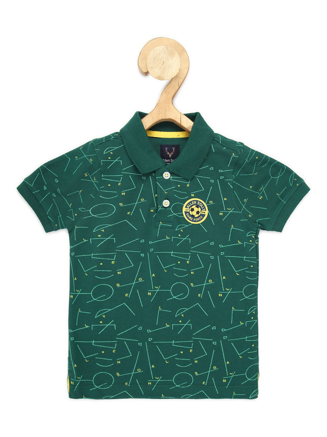 

Allen Solly Junior Boys Printed Polo Collar Cotton T-shirt, Green