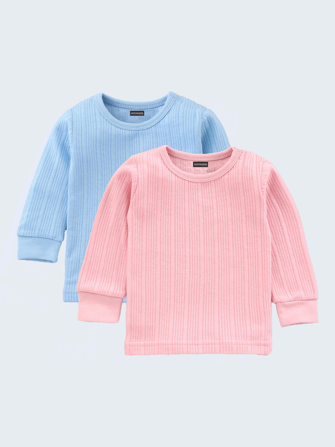 

Aerowarm Infant Pack Of 2 Blue & Pink Striped Thermal Tops