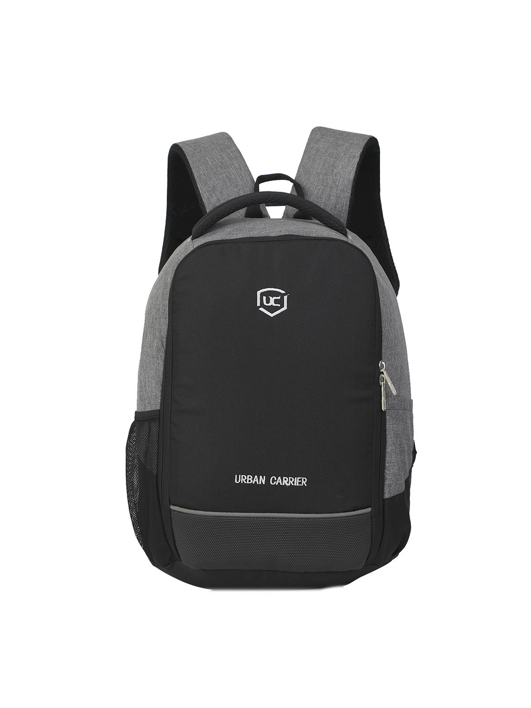

URBAN CARRIER Unisex Black & Grey Brand Logo Backpack