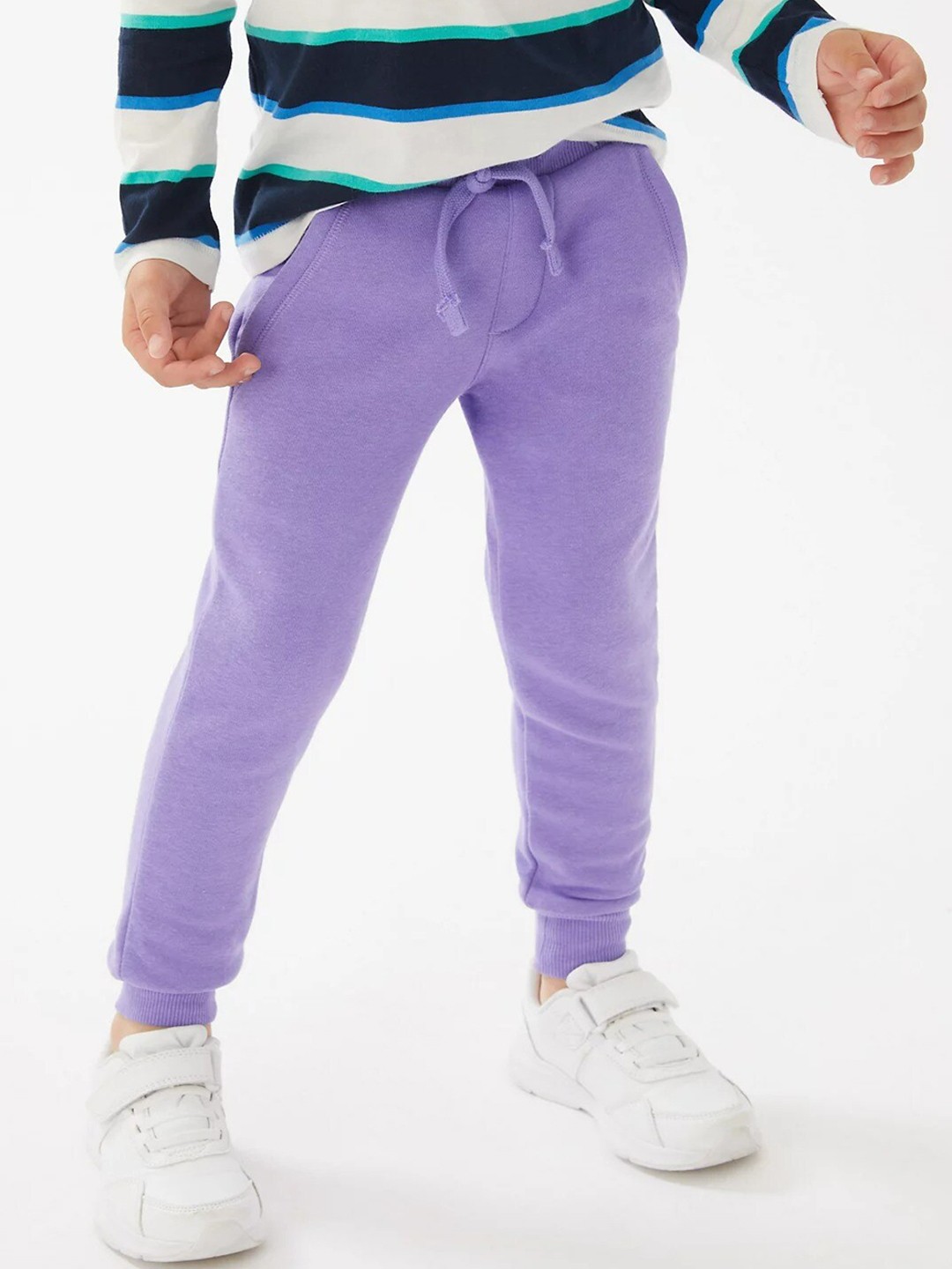 

Marks & Spencer Boys Purple High-Rise Joggers Trousers