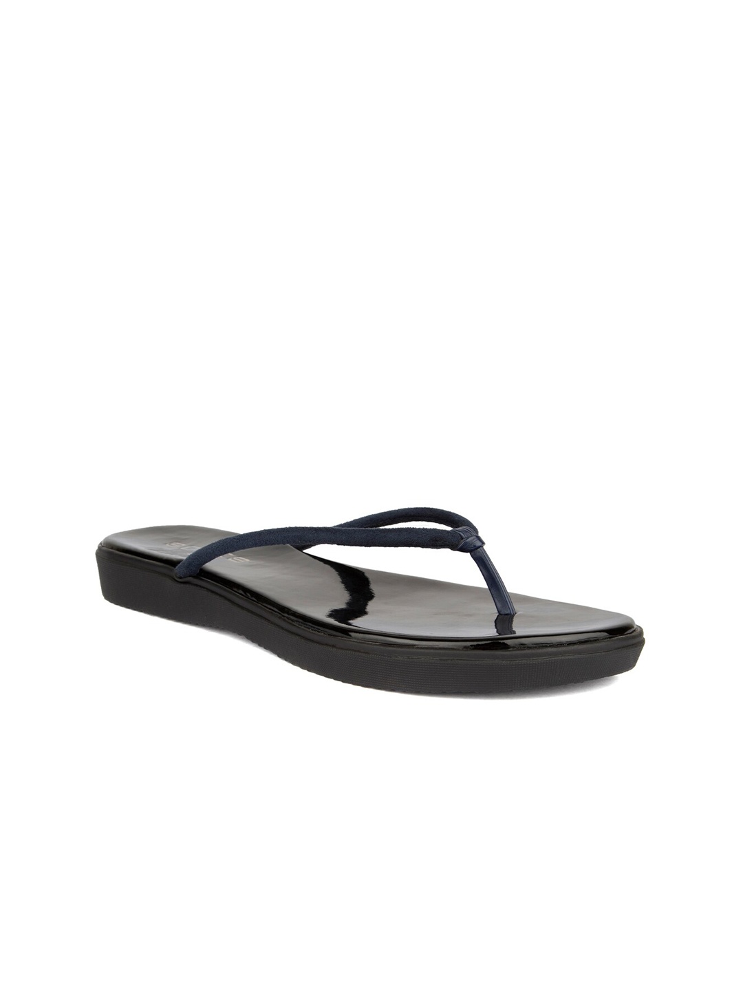

SOLES Women Blue Colourblocked T-Strap Flats