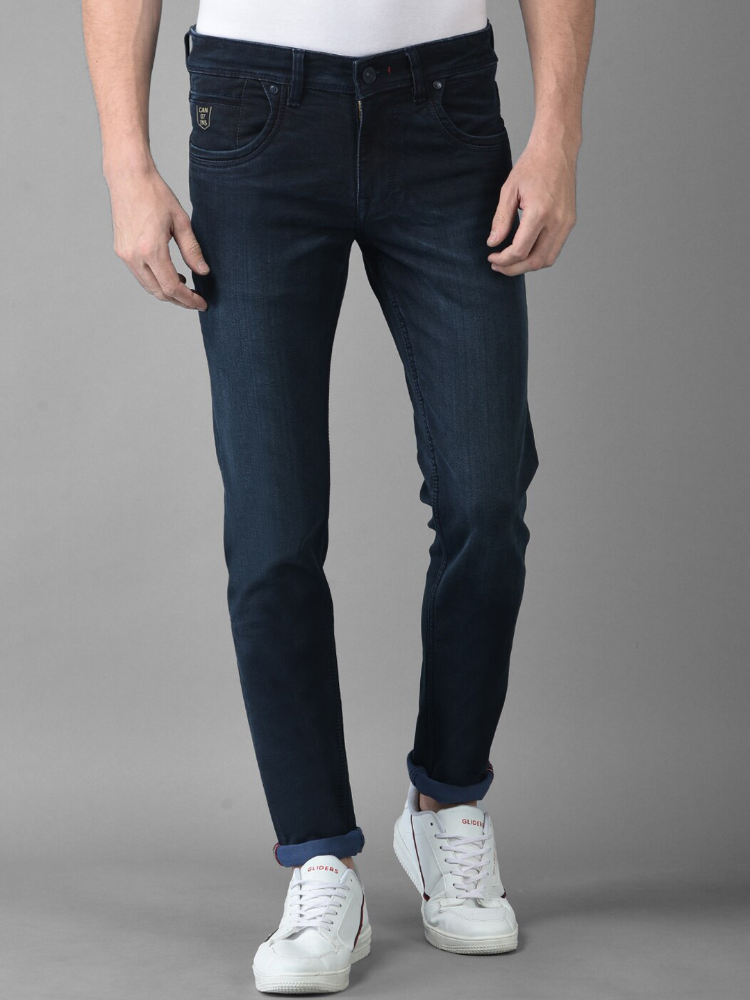 

Canary London Men Blue Smart Skinny Fit Low-Rise Light Fade Printed Stretchable Jeans