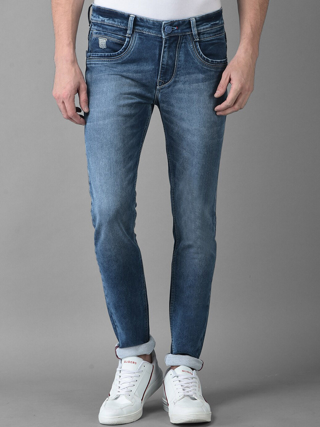 

Canary London Men Blue Smart Skinny Fit Low-Rise Heavy Fade Stretchable Jeans