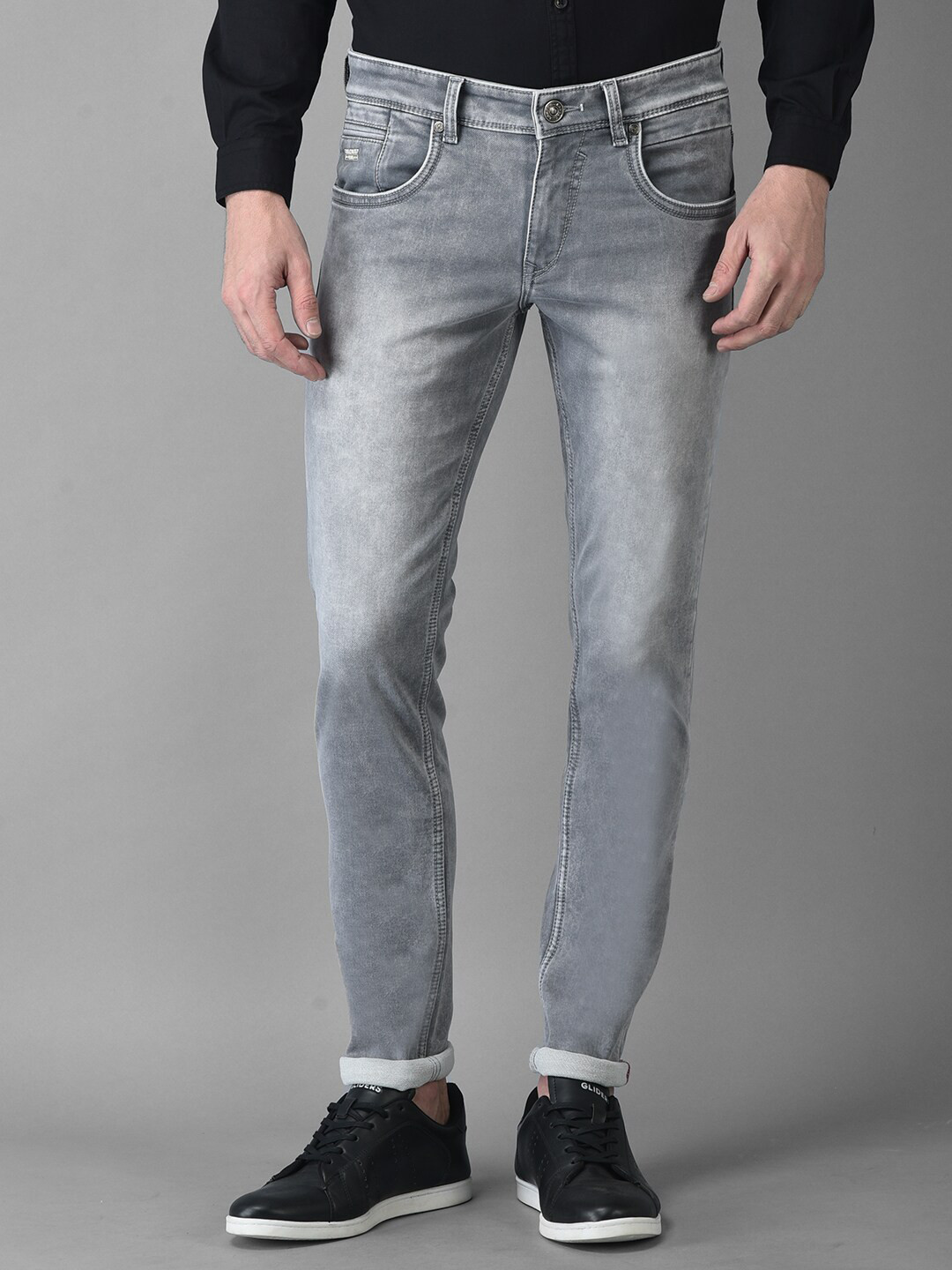 

Canary London Men Grey Smart Skinny Fit Low-Rise Heavy Fade Stretchable Jeans