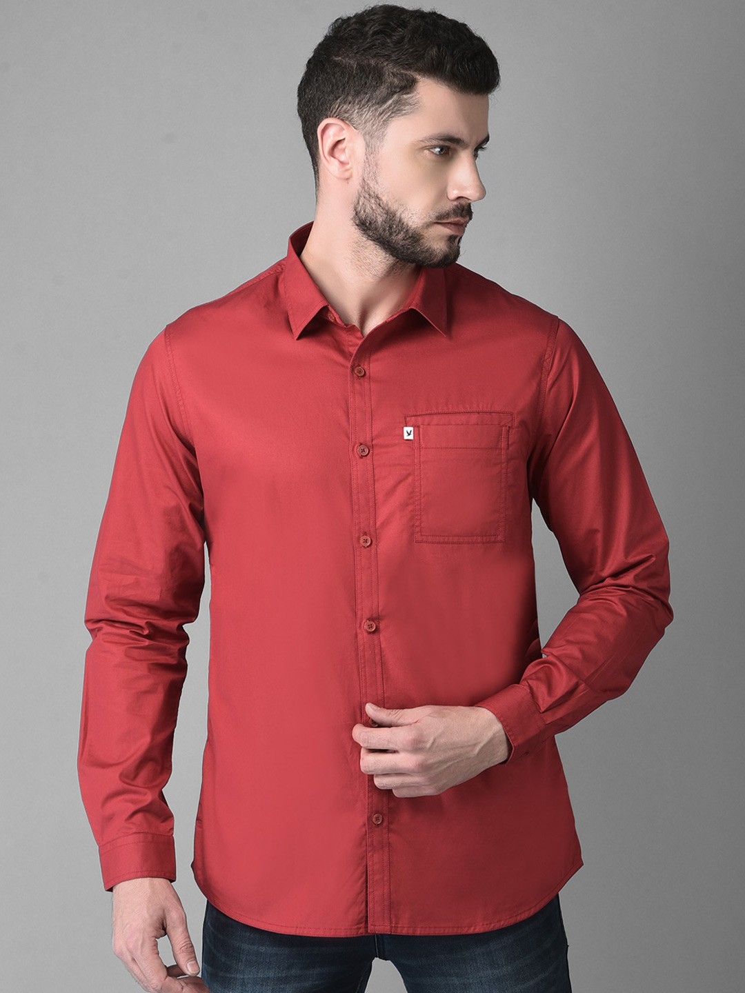 

Canary London Men Red Smart Slim Fit Casual Shirt