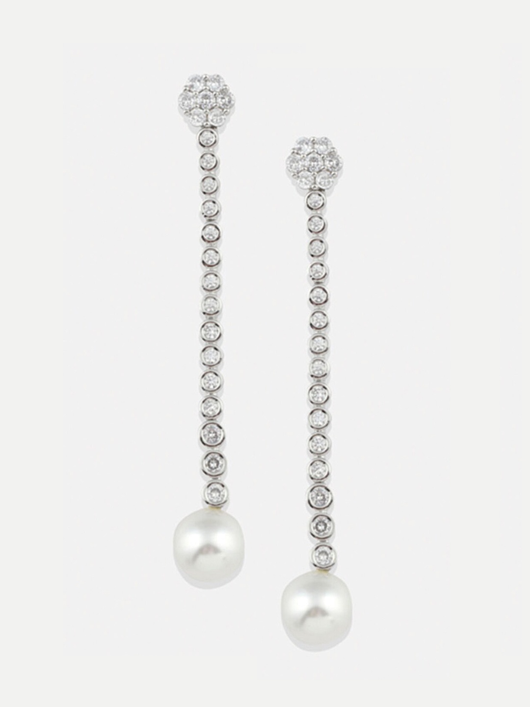 

Tipsyfly Silver Plated & White Contemporary Drop Earrings