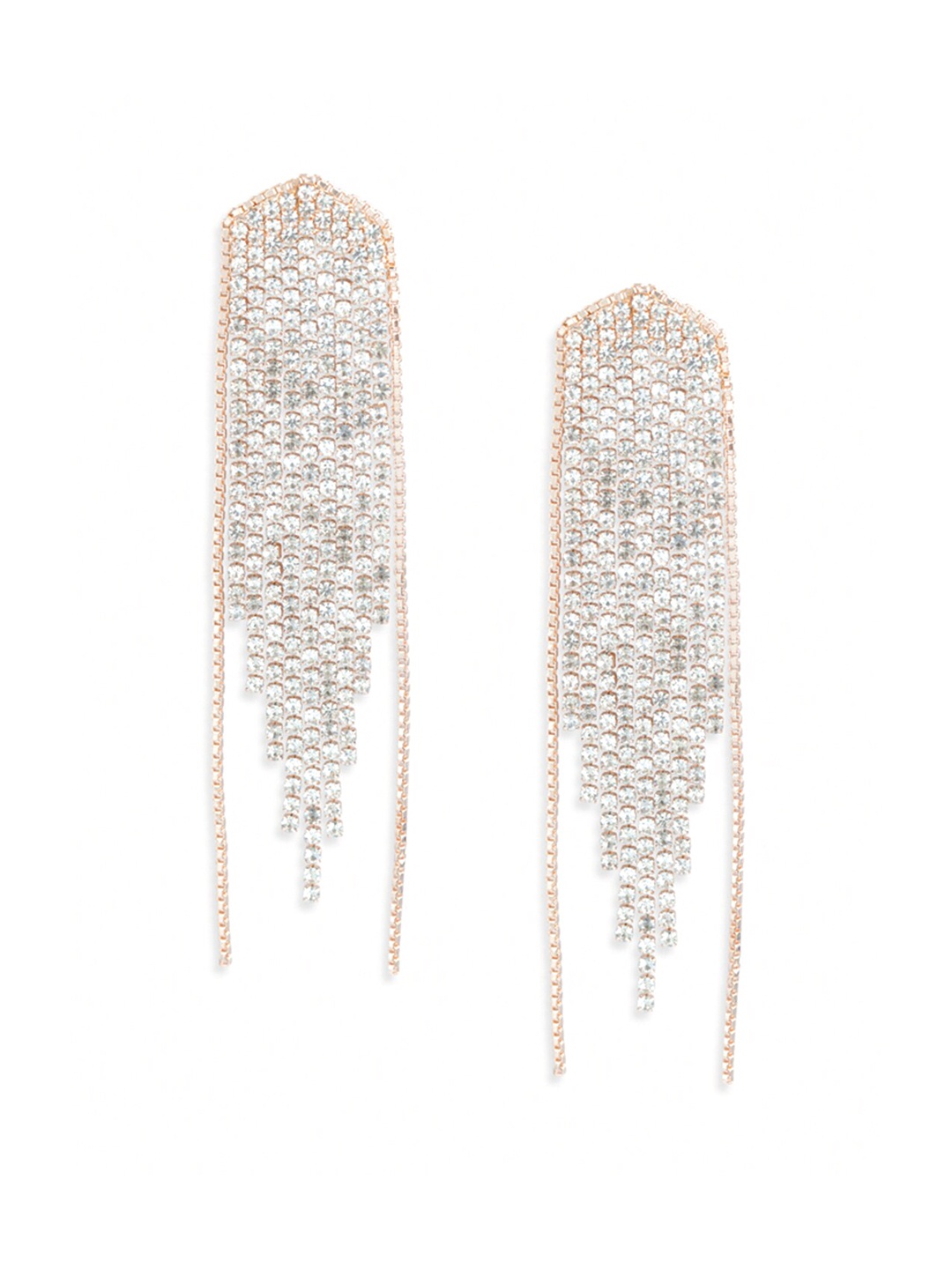 

Tipsyfly Rose Gold Plated & White Contemporary Drop Earrings