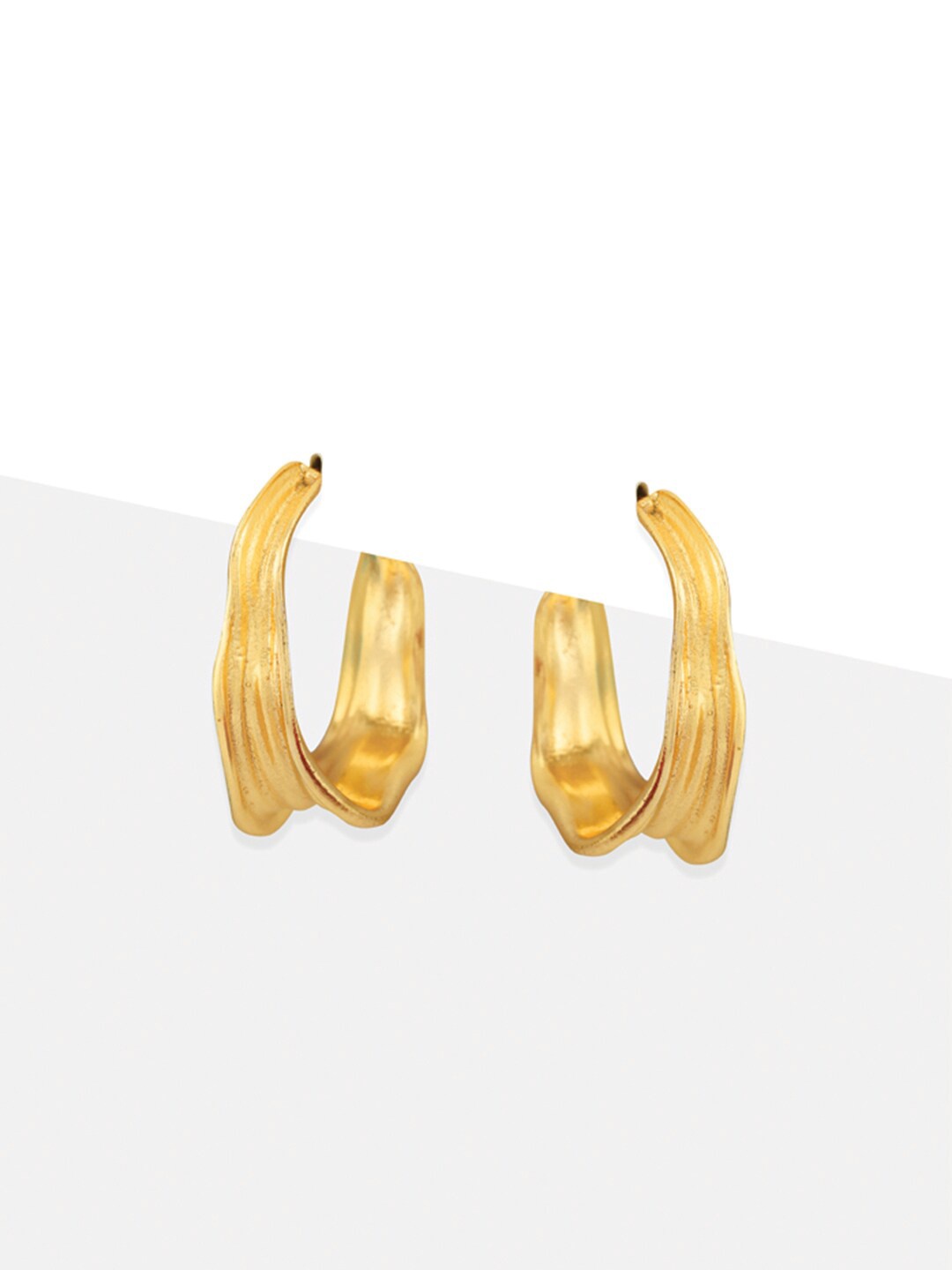 

Tipsyfly Gold Plated Contemporary Hoop Earrings
