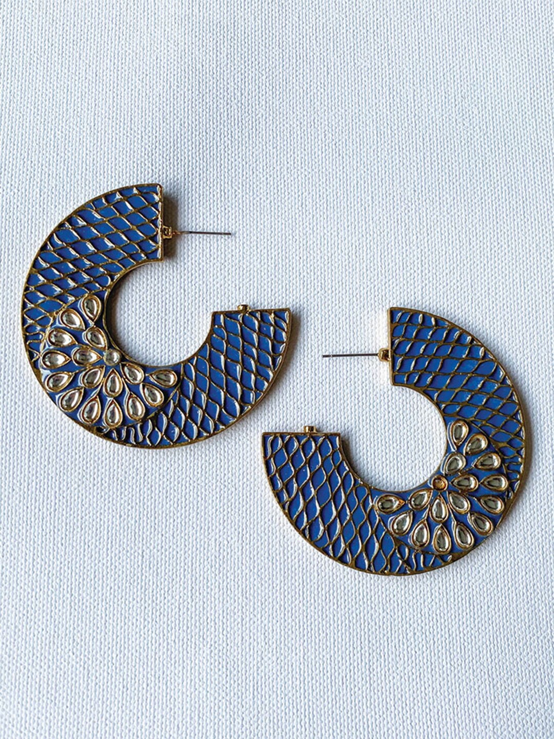 

Tipsyfly Gold-Toned Contemporary Half Hoop Earrings