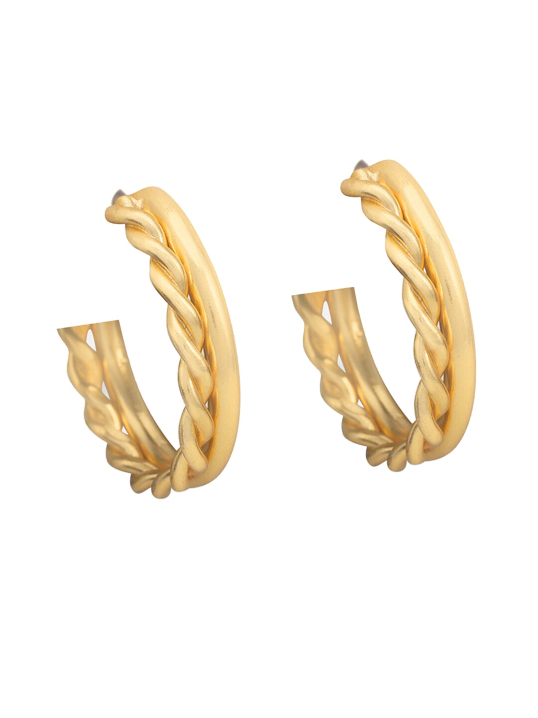 

Tipsyfly Gold-Toned Circular Half Hoop Earrings