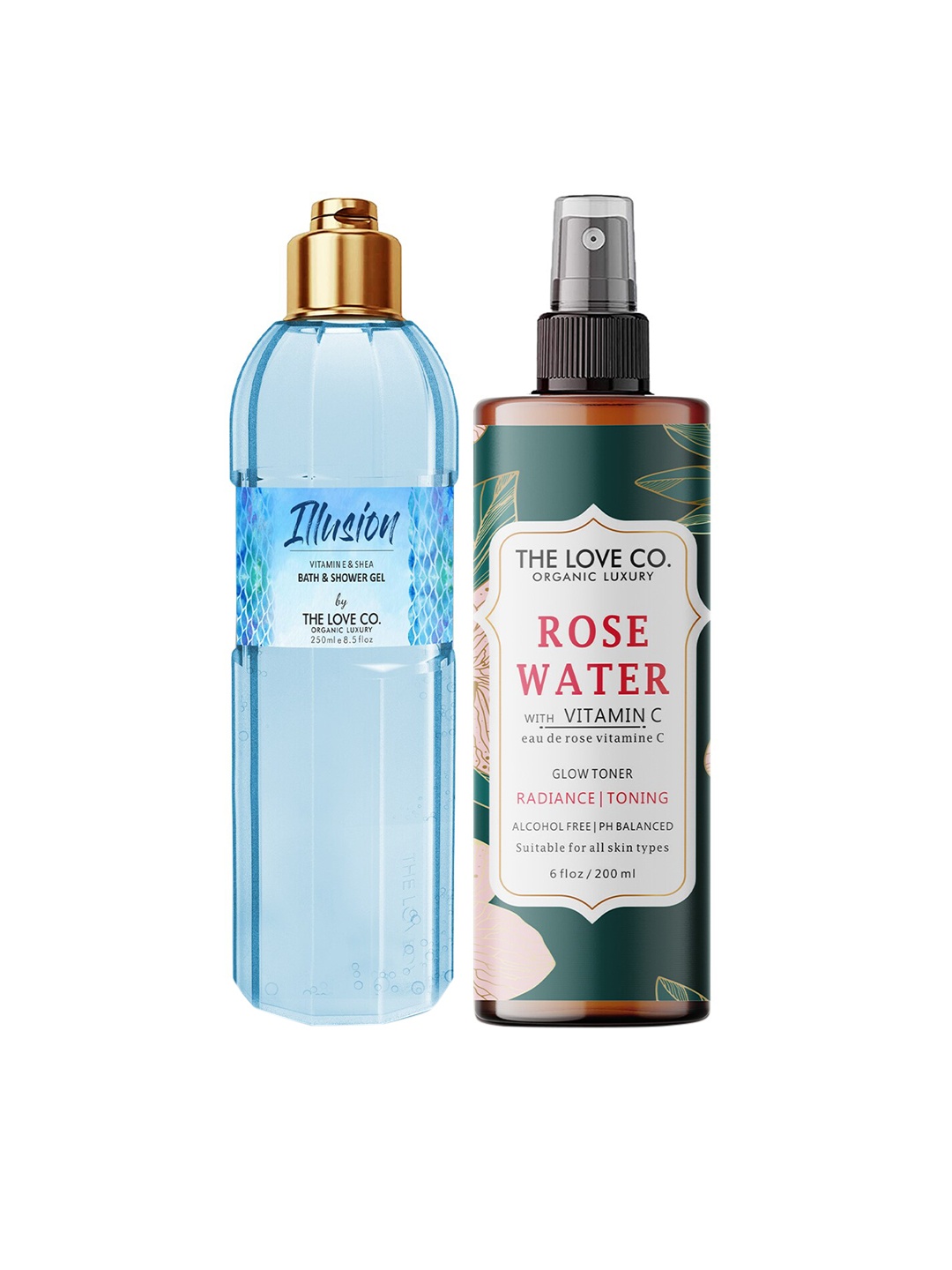 

THE LOVE CO. Pack Of 2 Luxury Moisturizing Shower Gel Combo -250 ml Each, Blue