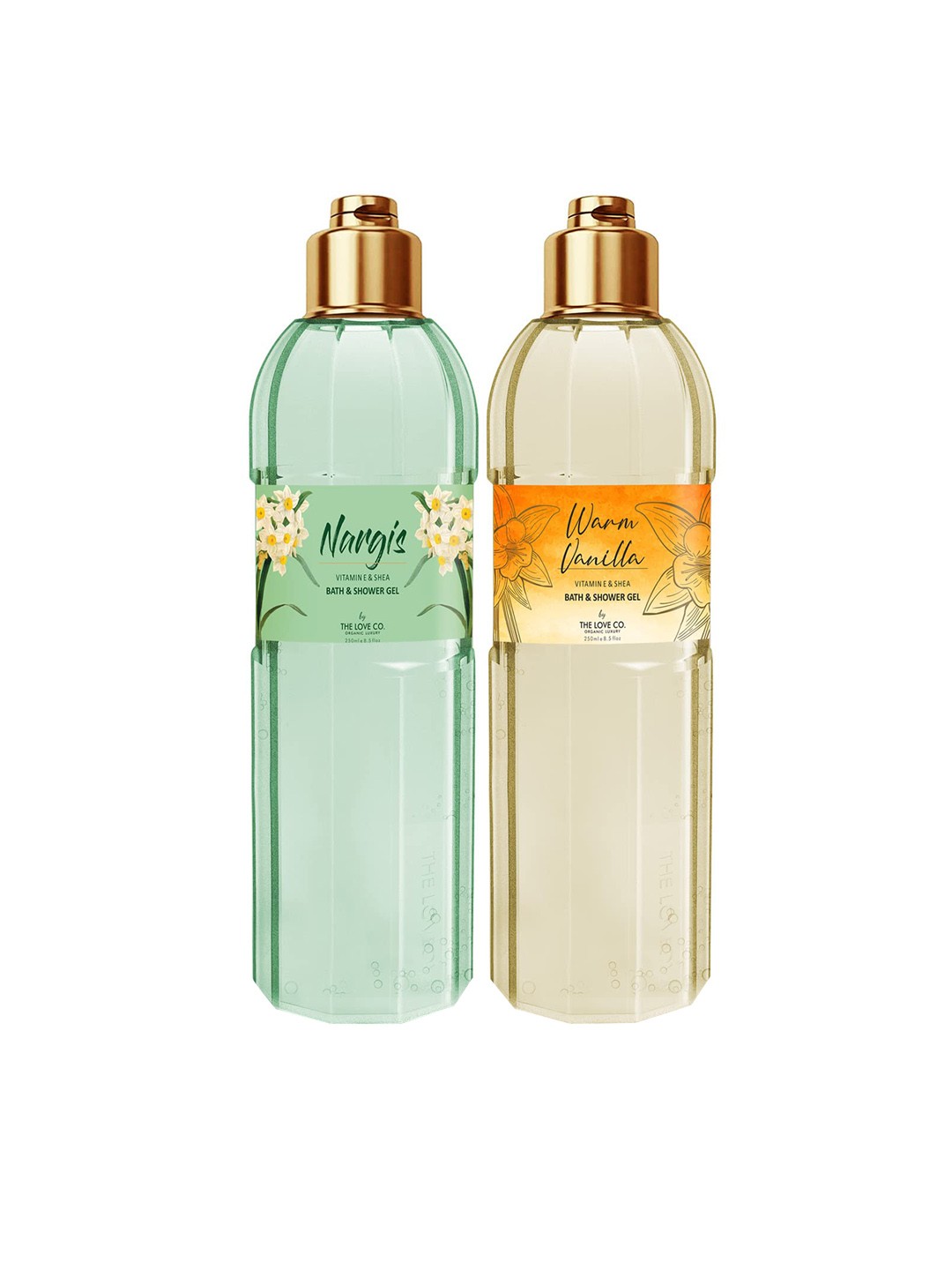 

THE LOVE CO. Set Of 2 Nargis & Warm Vanilla Shower Gels 500ml, White