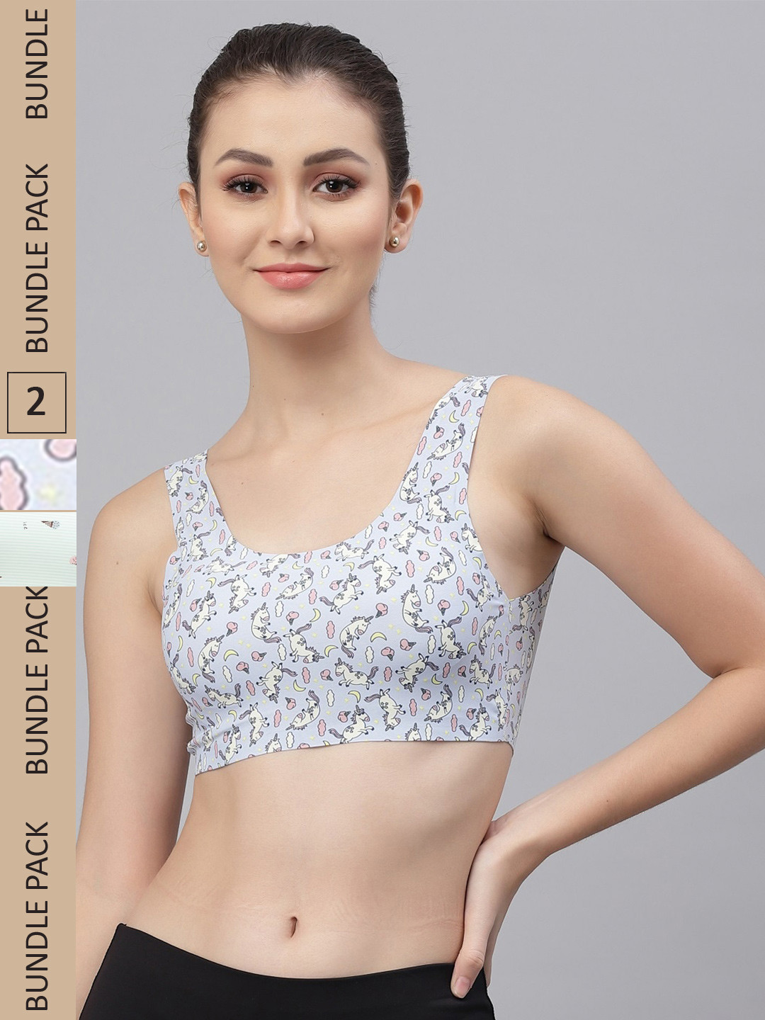 

Friskers White & Grey Pack of 2 Lightly Padded Bra