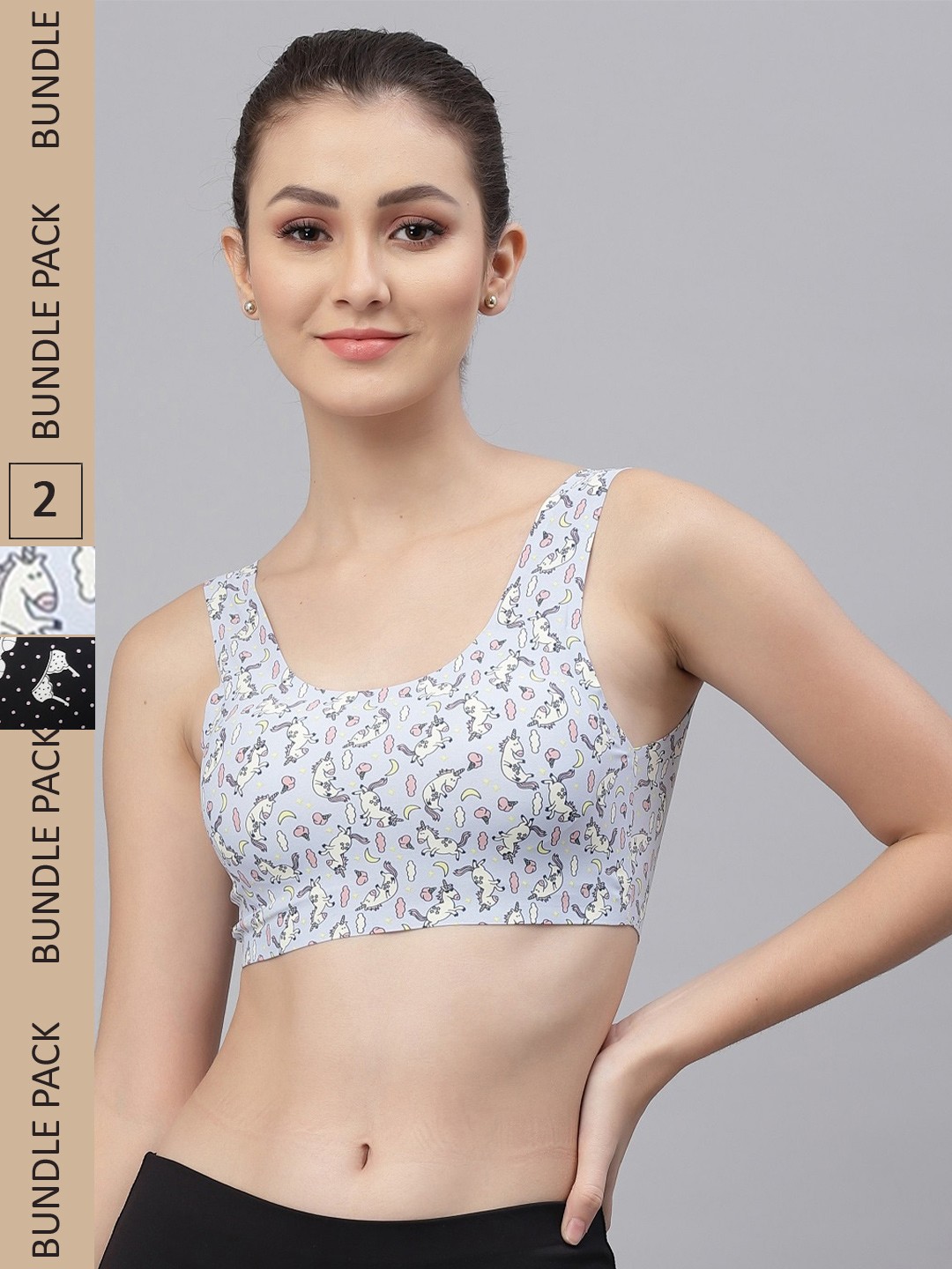 

Friskers Black & Blue Pack of 2 Lightly Padded Bra