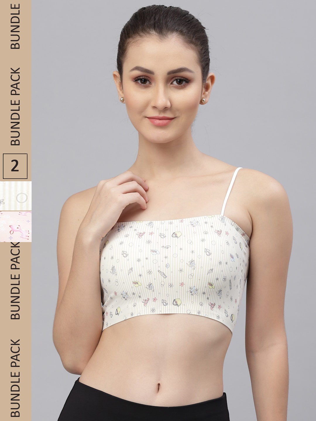 

Friskers Pink & Cream-Coloured Pack of 2 Lightly Padded Bra