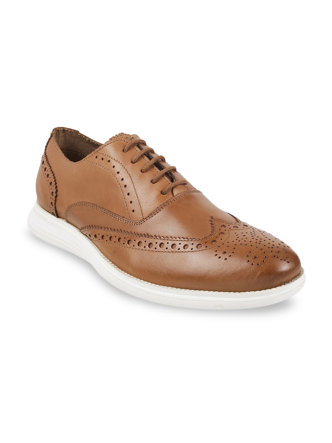 

Metro Men Textured Leather Formal Derbys, Tan
