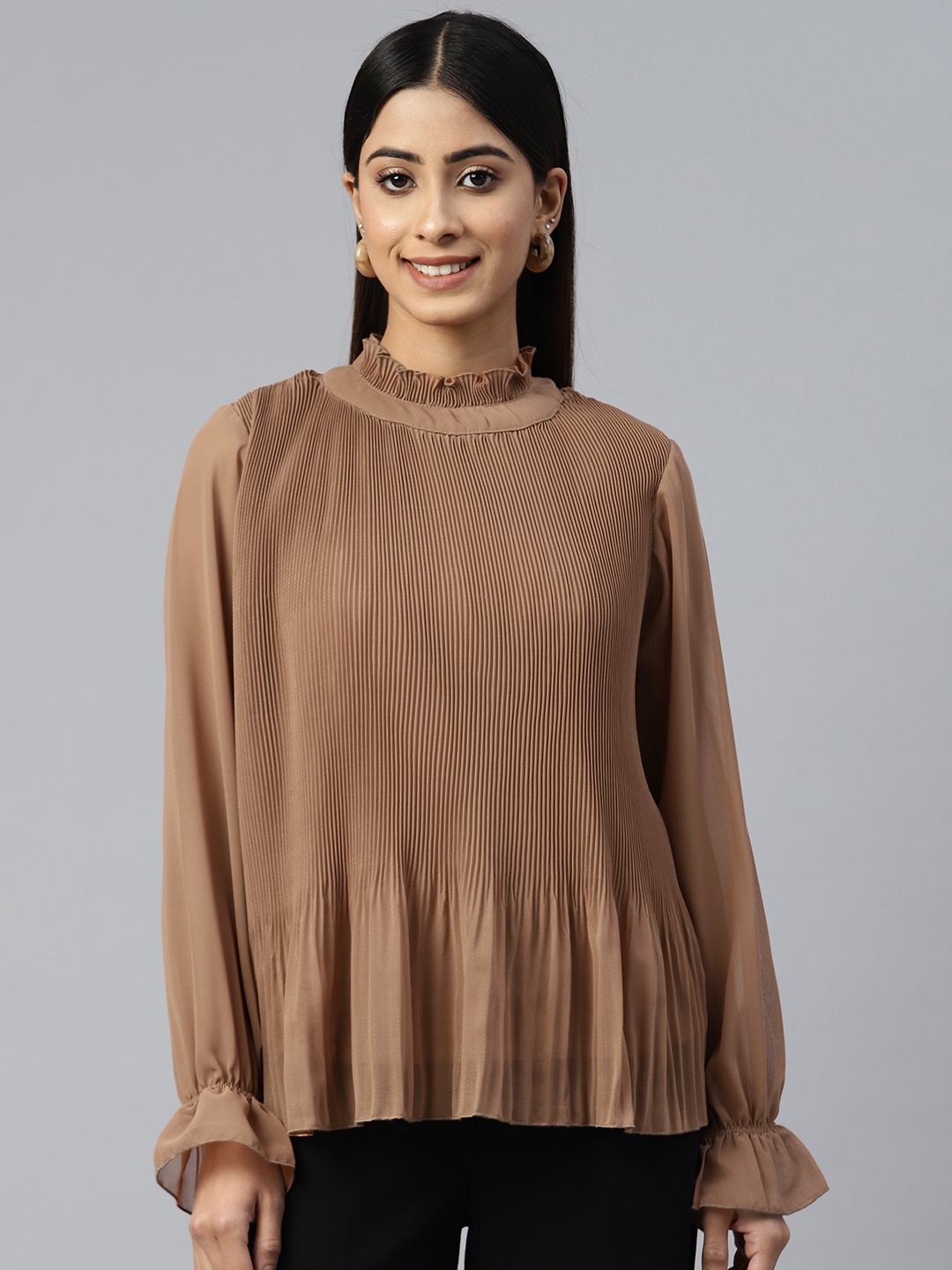 

plusS Brown Georgette Top