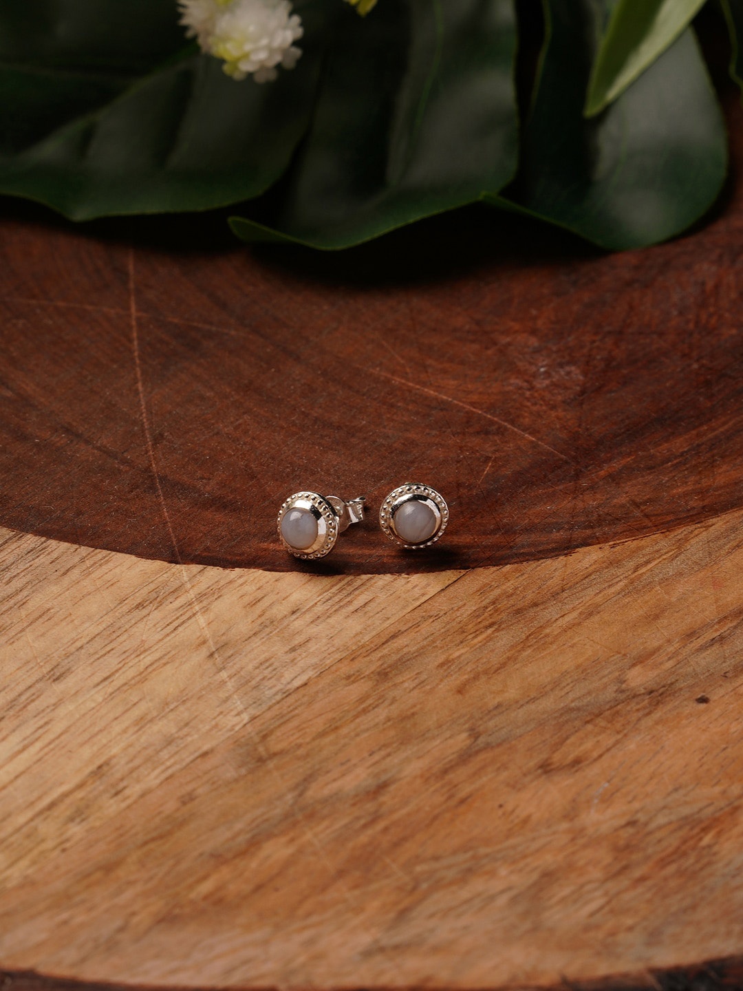 

Accessorize Women Sterling Silver White Circular Studs Earrings