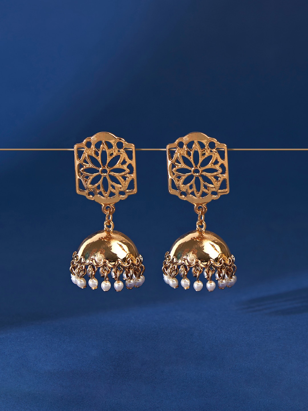 

Accessorize Women Gold-Toned Dome Shaped Jhumkas Earrings