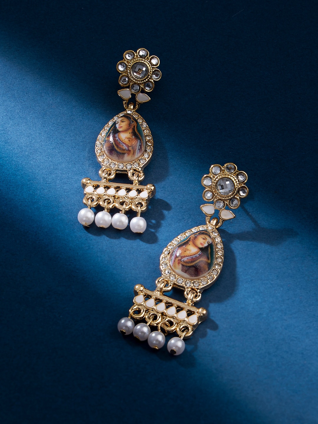 

Accessorize White & Gold-Plated Classic Drop Earrings
