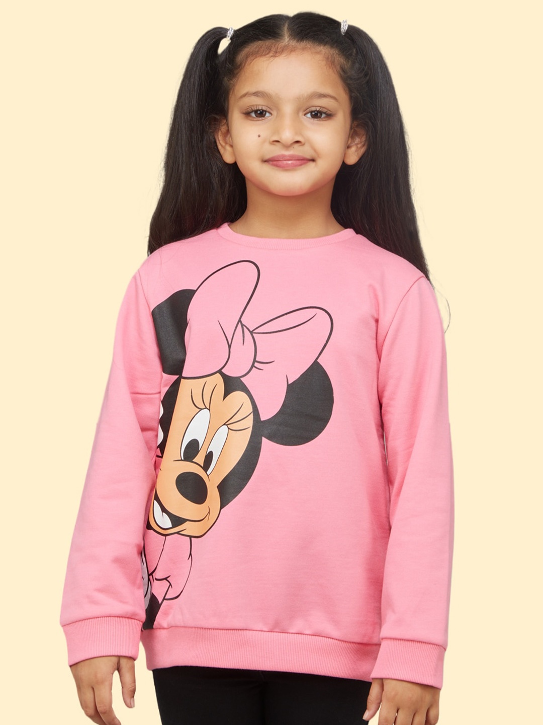 

Zalio Girls Pink Minnie Mouse Printed Sweatshirt