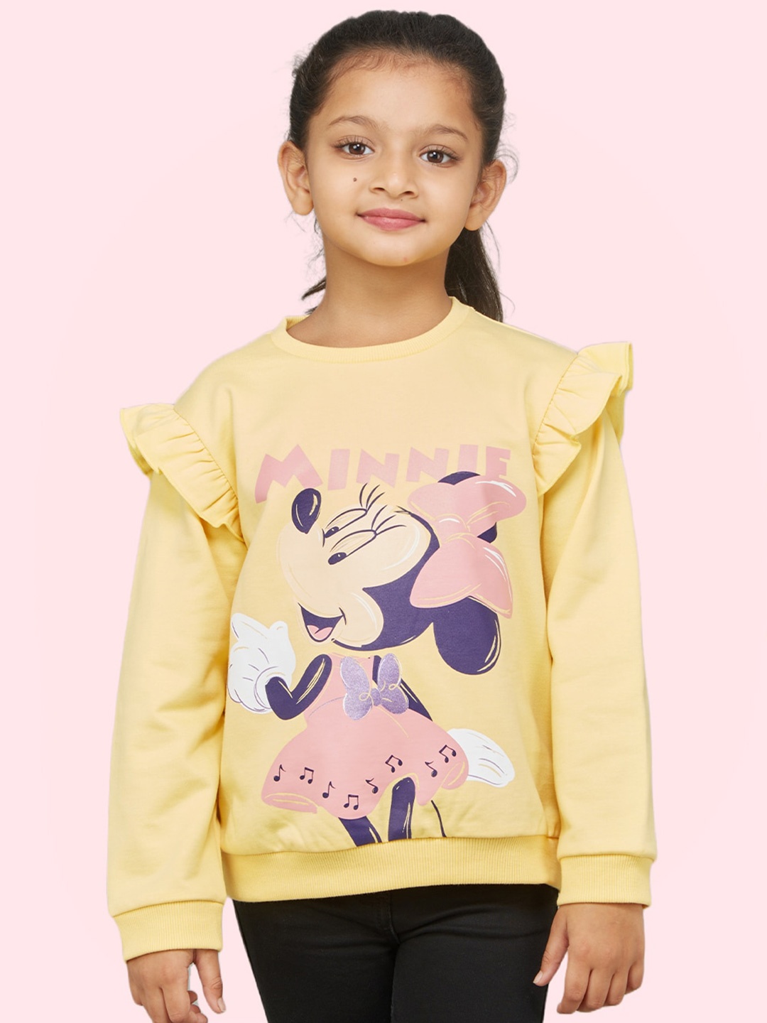 

Zalio Girls Mustard Minnie Mouse Printed Sweatshirt