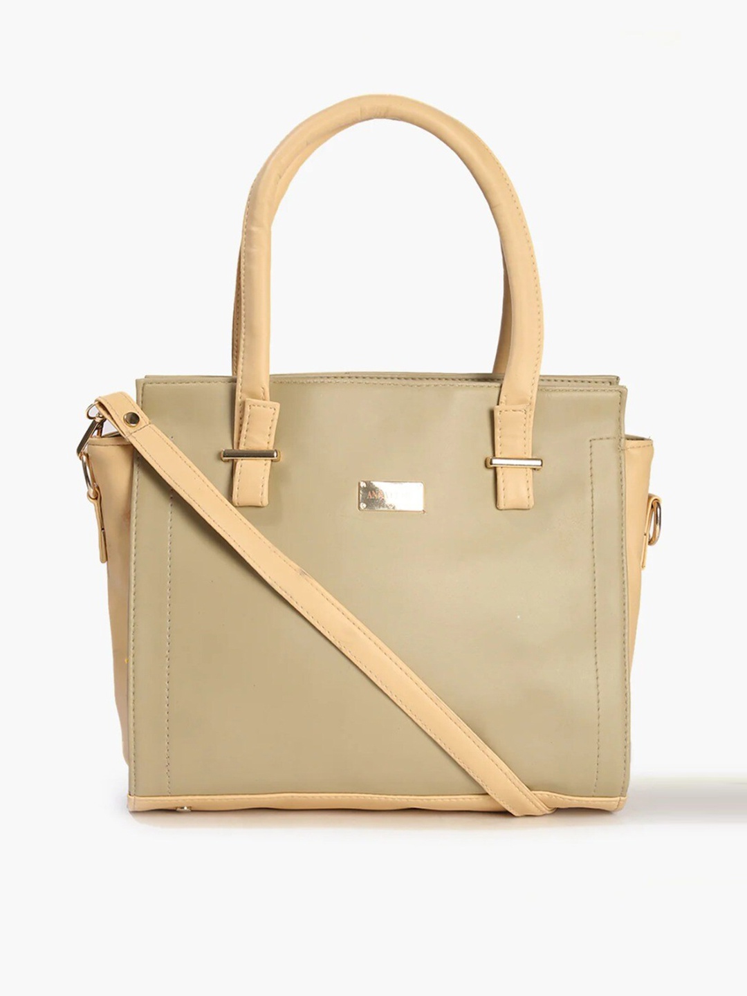 

Anna Claire Taupe PU Structured Handheld Bag