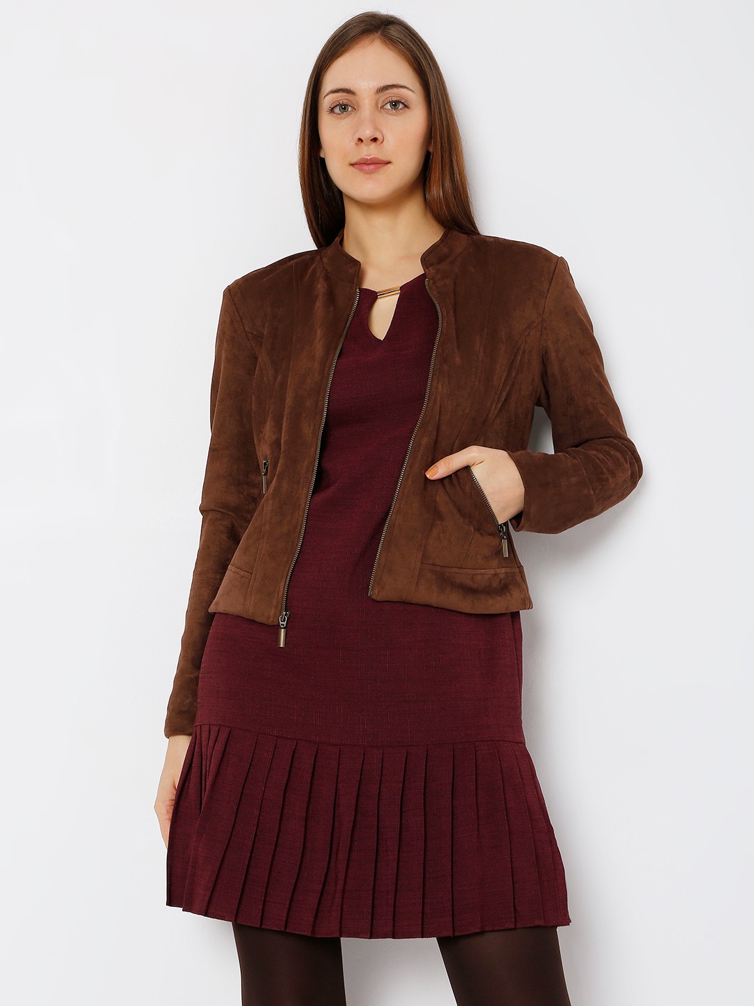 

Vero Moda Women Brown Crop Tailored Jacket