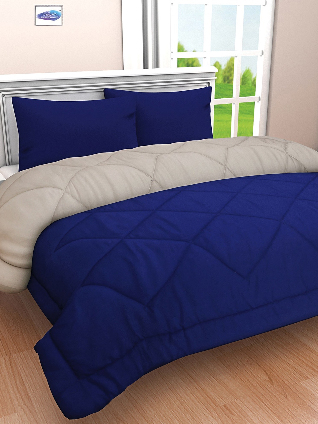 

Clasiko Blue & Grey Mild Winter 210 GSM Double Bed Comforter