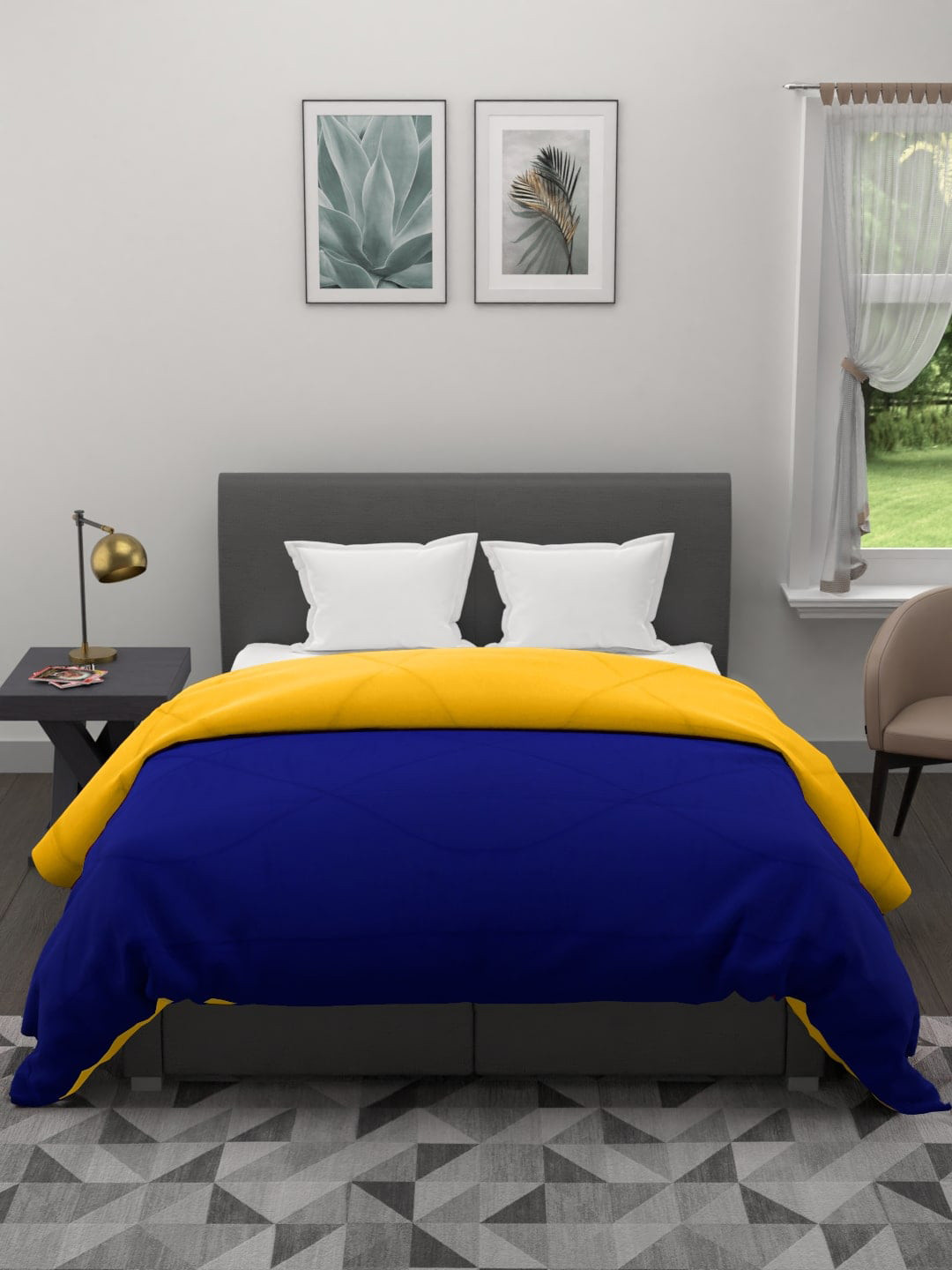 

Clasiko Blue & Yellow Mild Winter 210 GSM Double Bed Comforter