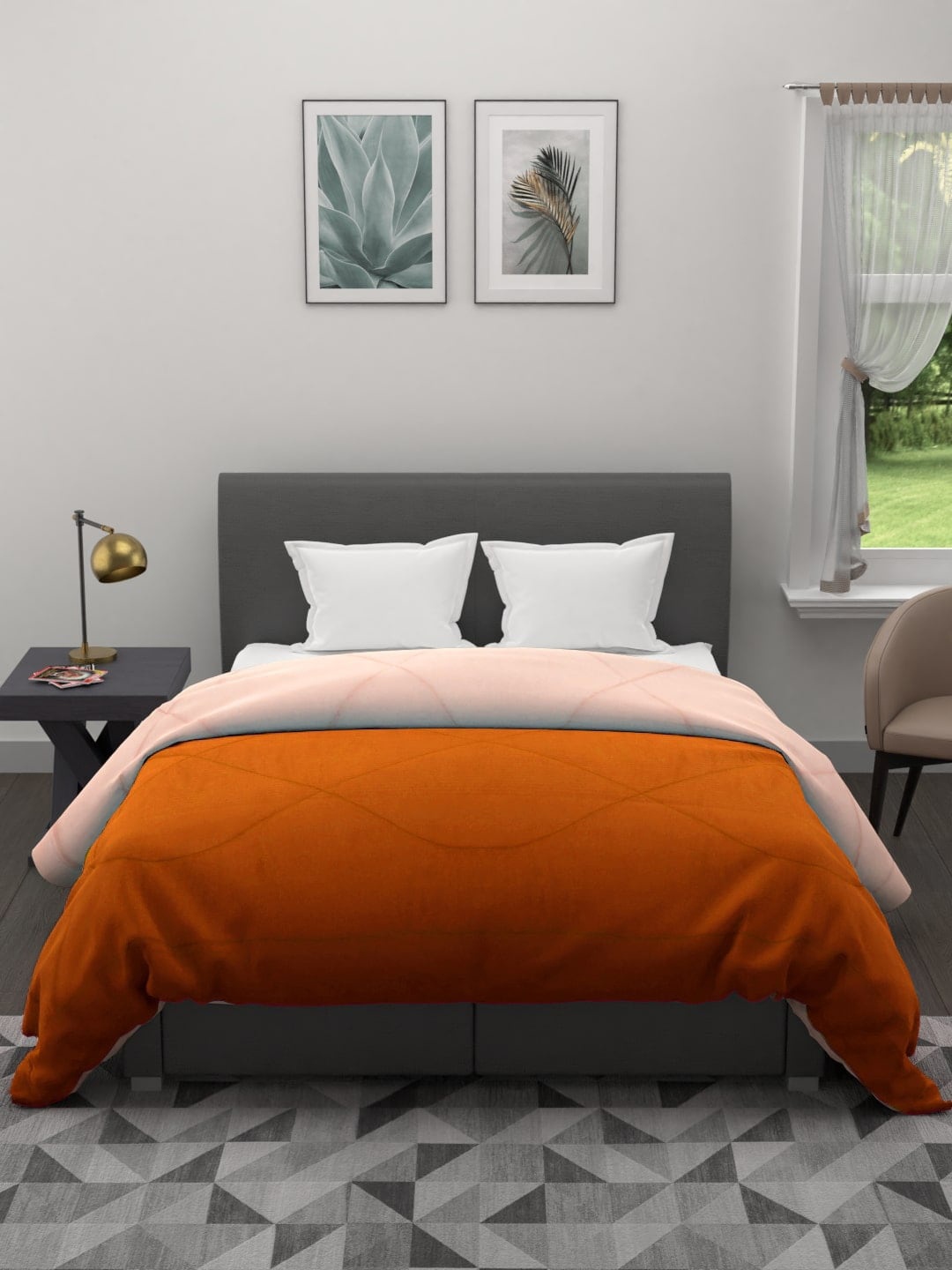 

Clasiko Orange & Peach-Coloured Mild Winter 210 GSM Double Bed Comforter